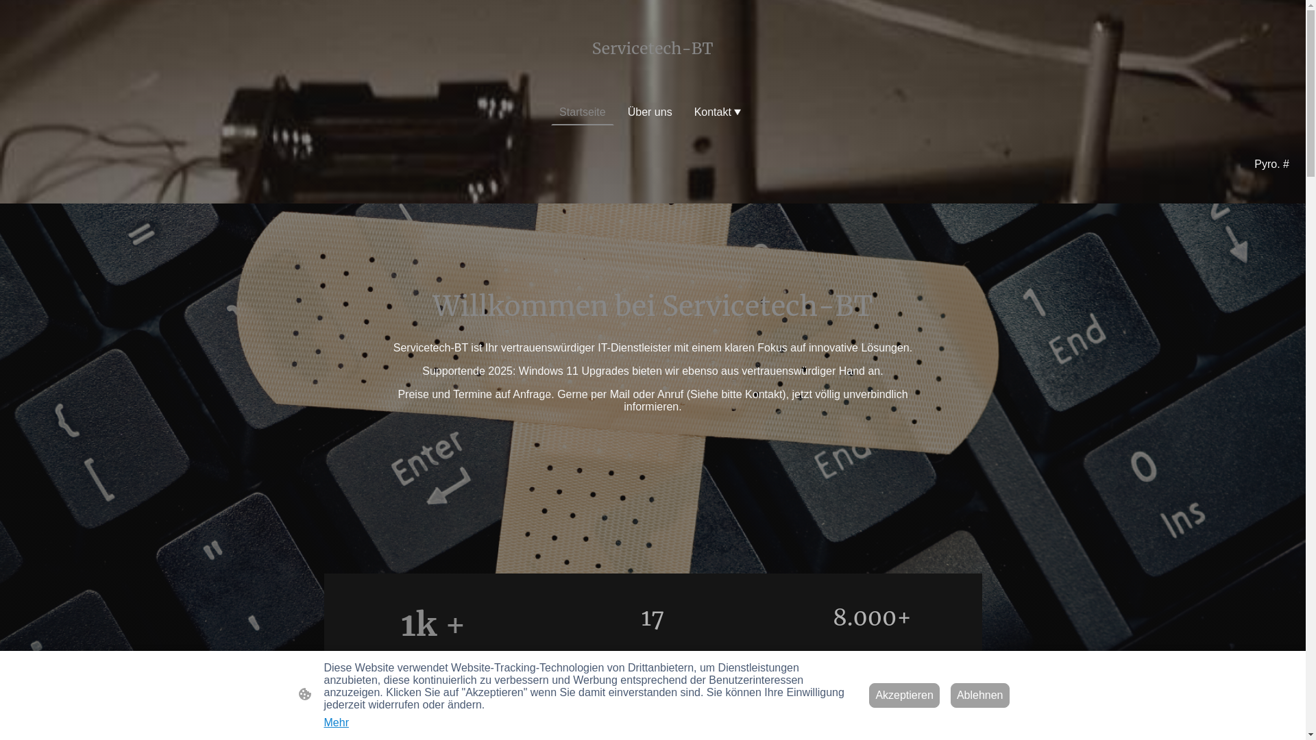website screenshot of https://servicetech-bt.de/
