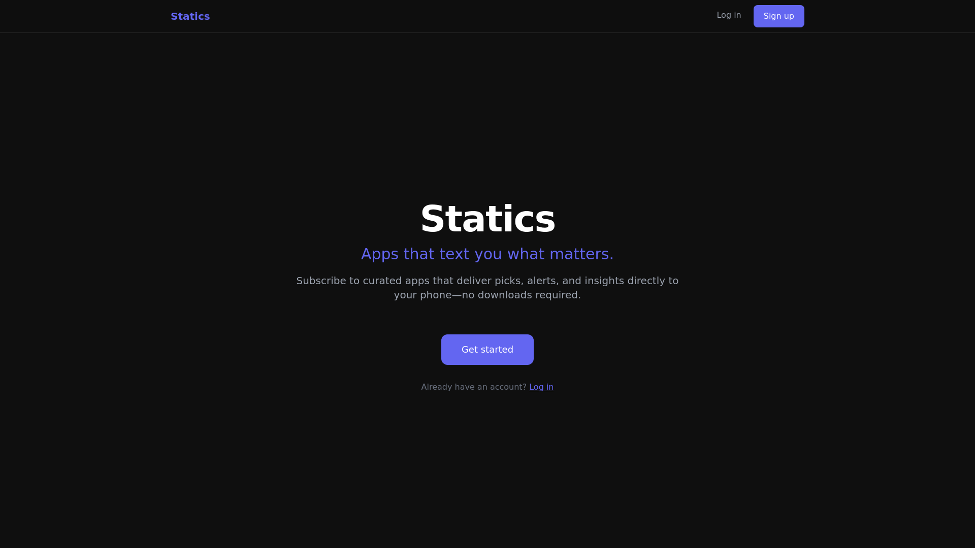 website screenshot of https://statics-ai.com/