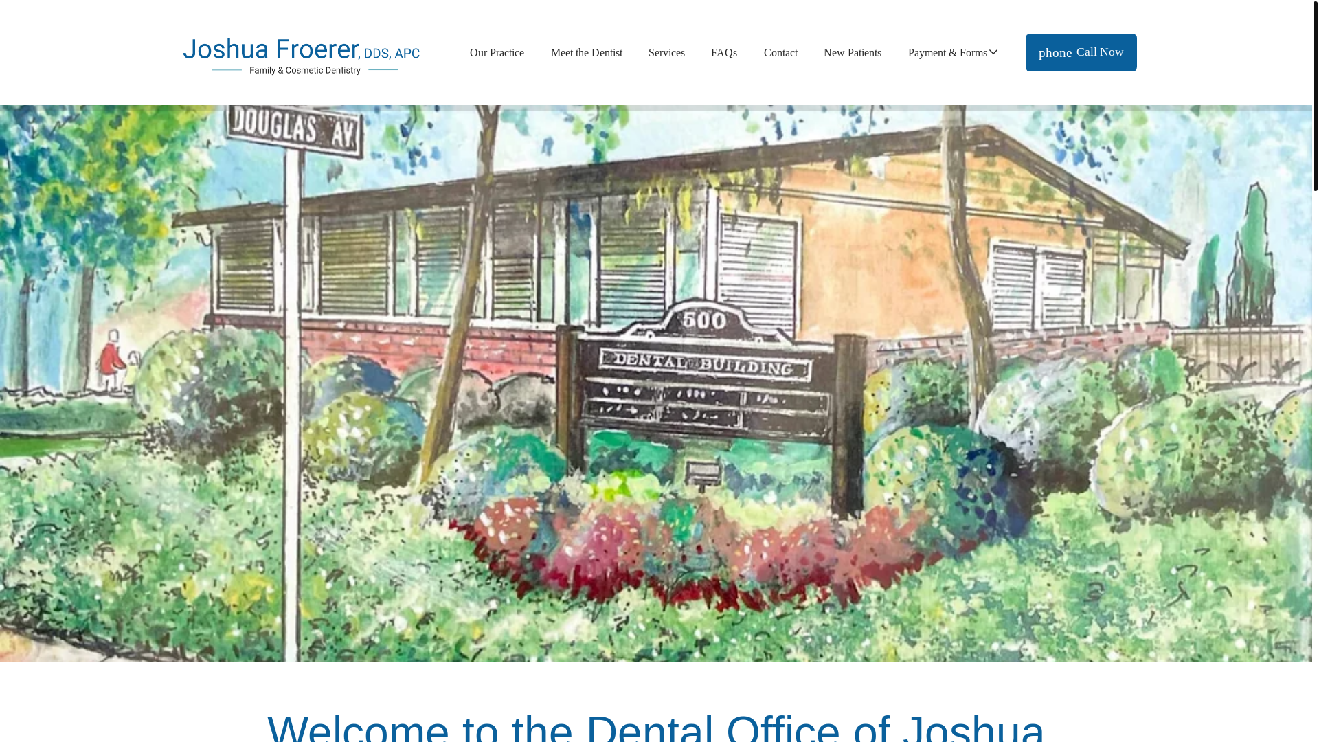 website screenshot of https://joshuafroererdds.com/