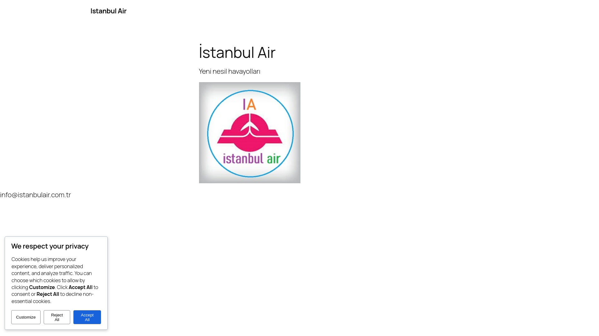 website screenshot of https://istanbulair.tr/