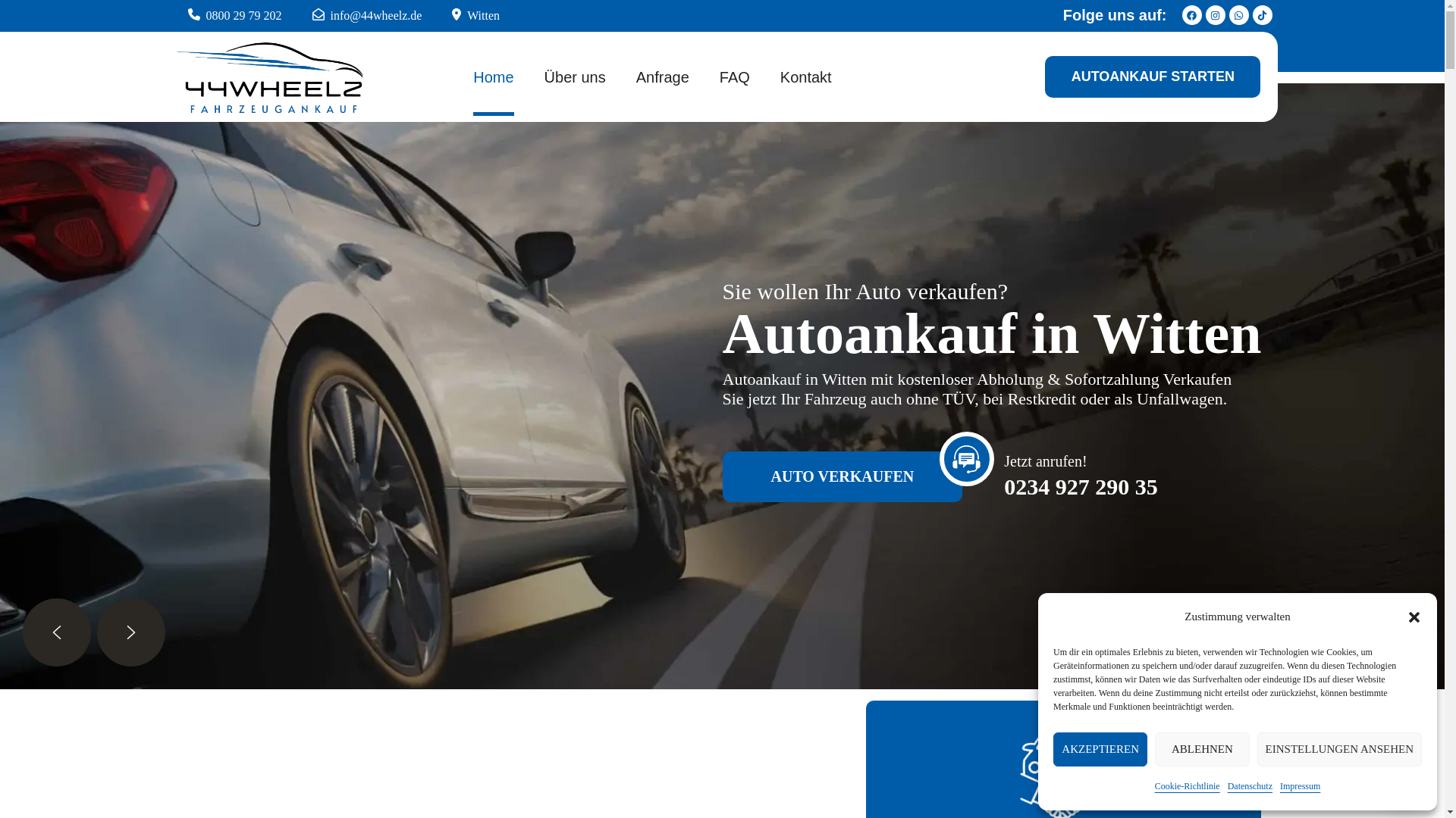 website screenshot of https://autoankauf-witten365.de/