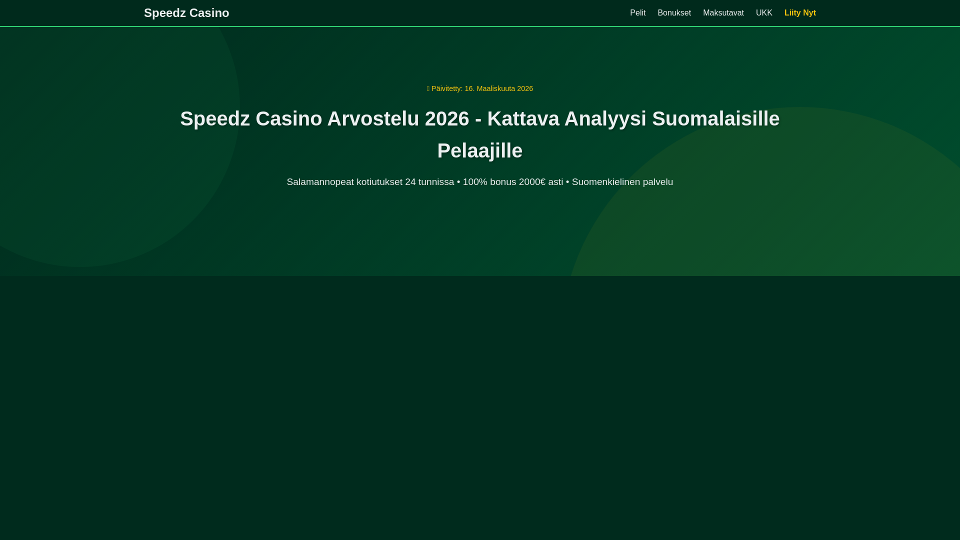 website screenshot of https://speedzkasino-suomi.fi/