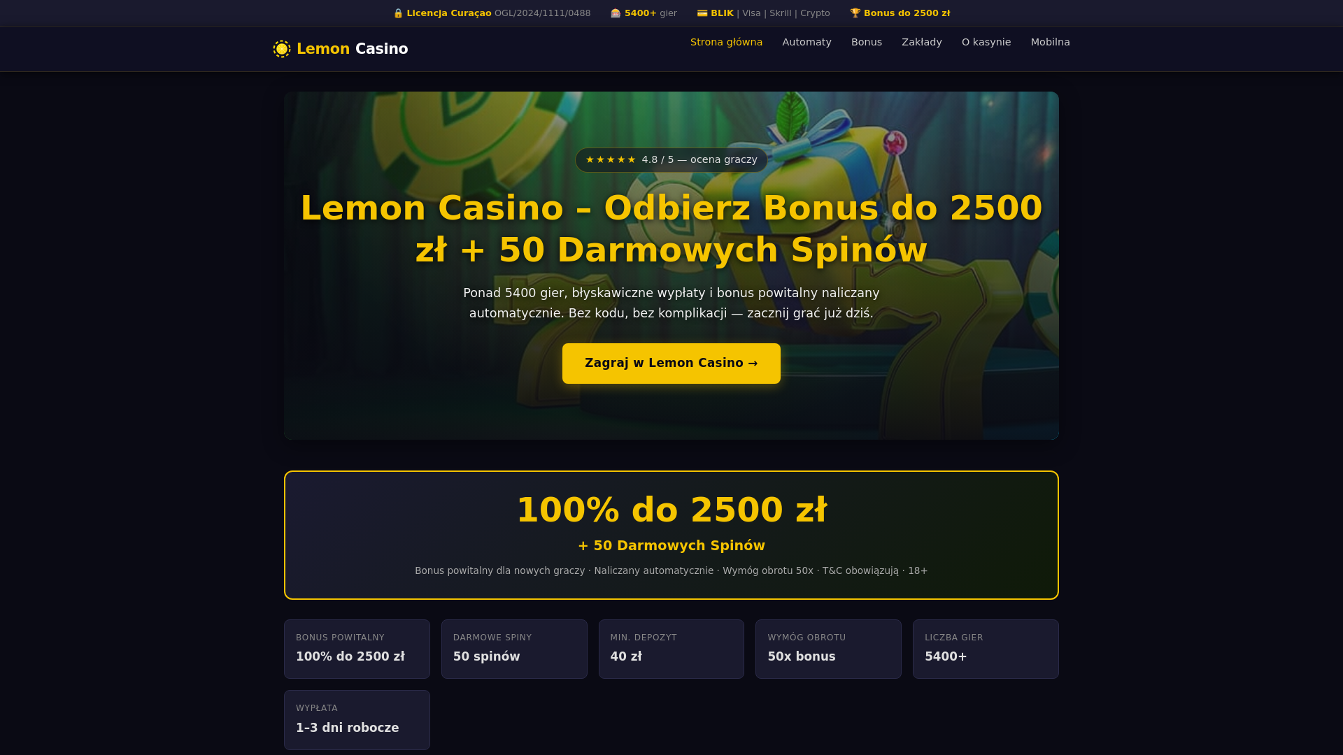 website screenshot of https://lemoncasino24-pl.pages.dev/