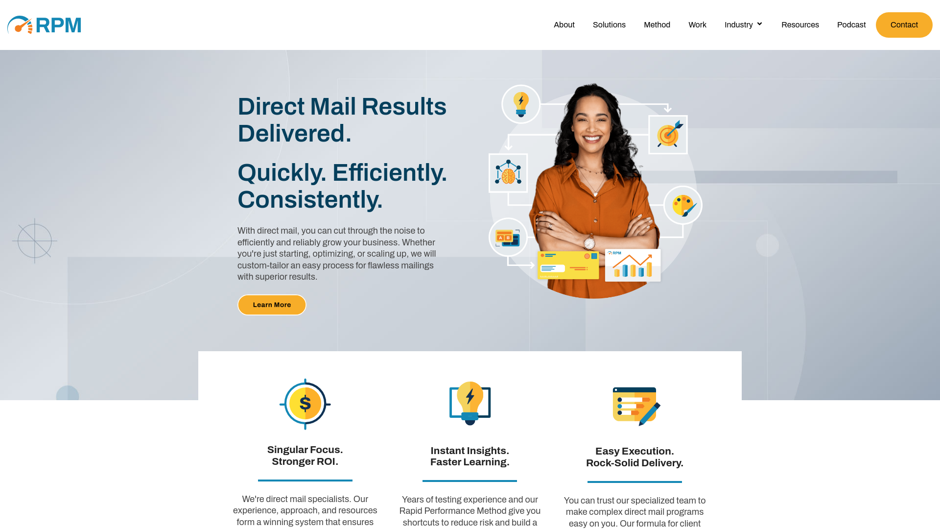 website screenshot of https://rpmdirectmarketingservices.com