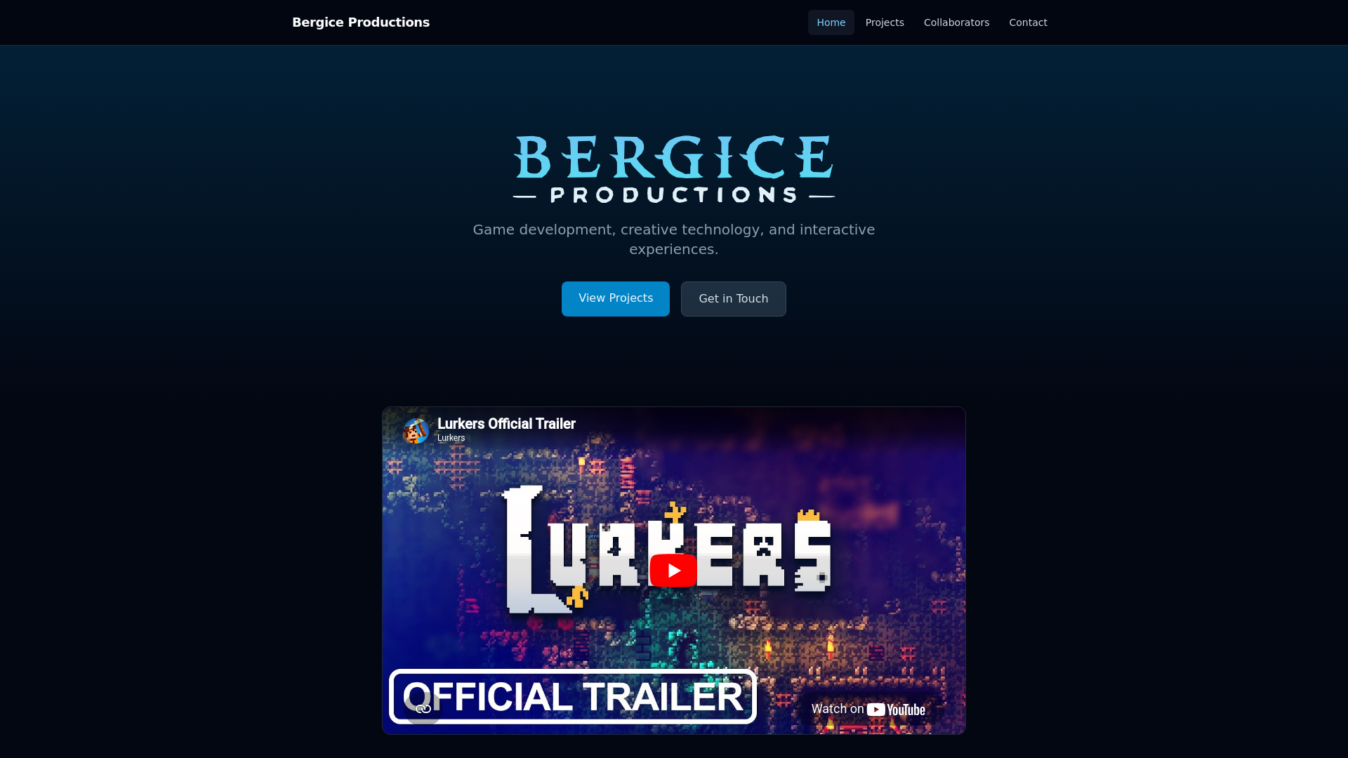 website screenshot of https://bergice.pages.dev/