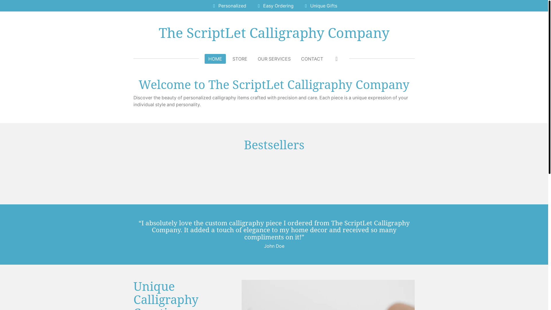 website screenshot of https://the-scriptlet-calligraphy-company.com/
