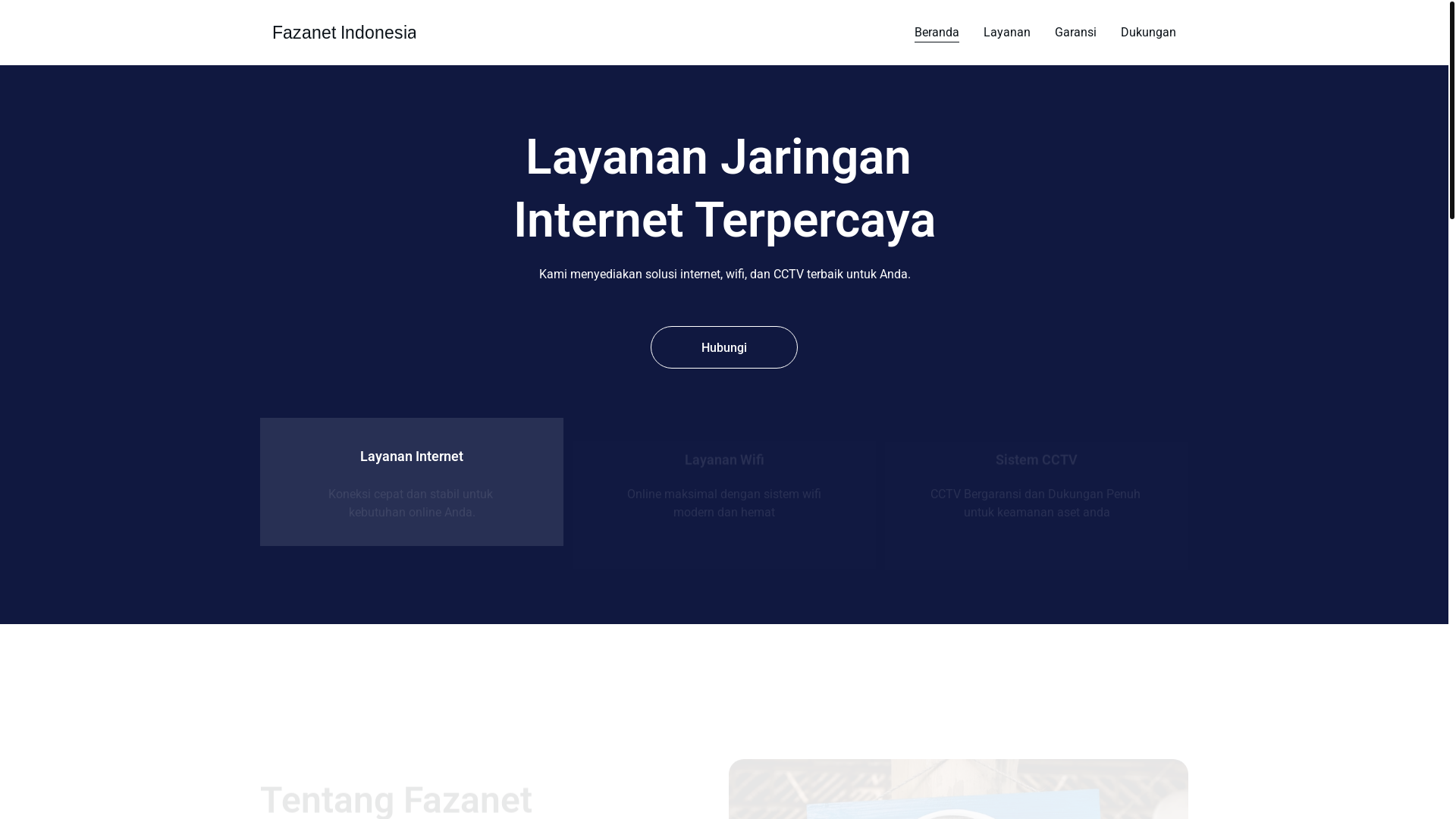 website screenshot of https://fazanet.web.id/