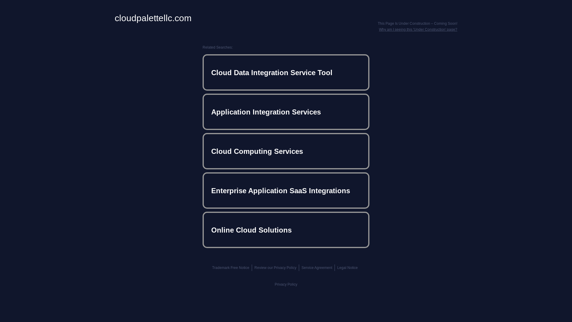 website screenshot of https://cloudpalettellc.com/