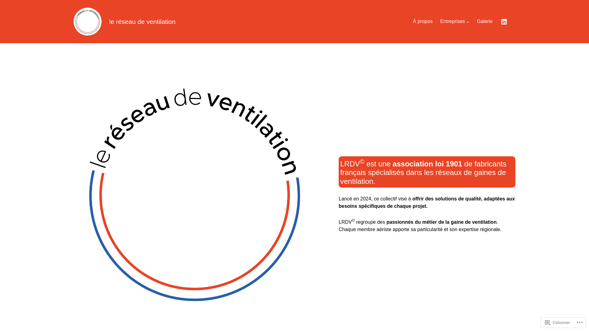 website screenshot of https://lereseaudeventilation.com