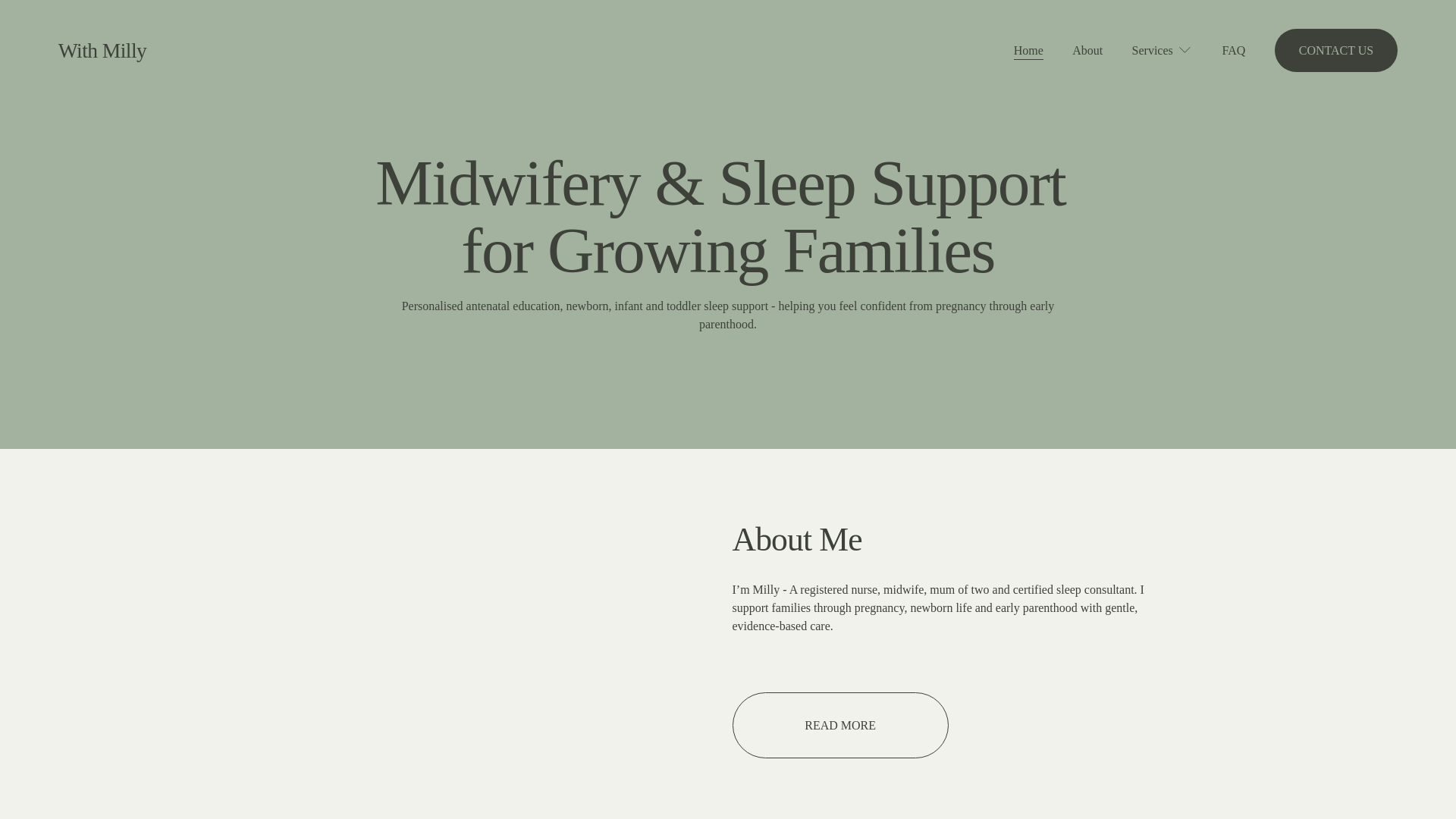 website screenshot of https://withmilly.com.au/