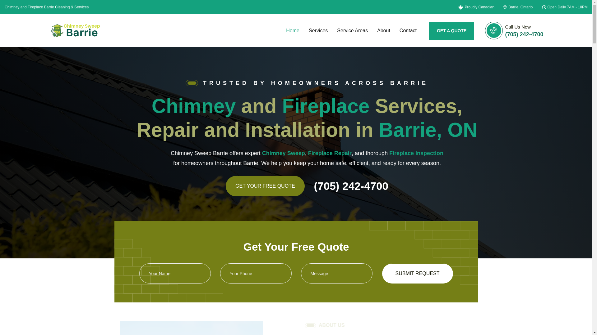 website screenshot of https://chimneysweepbarrie.ca/