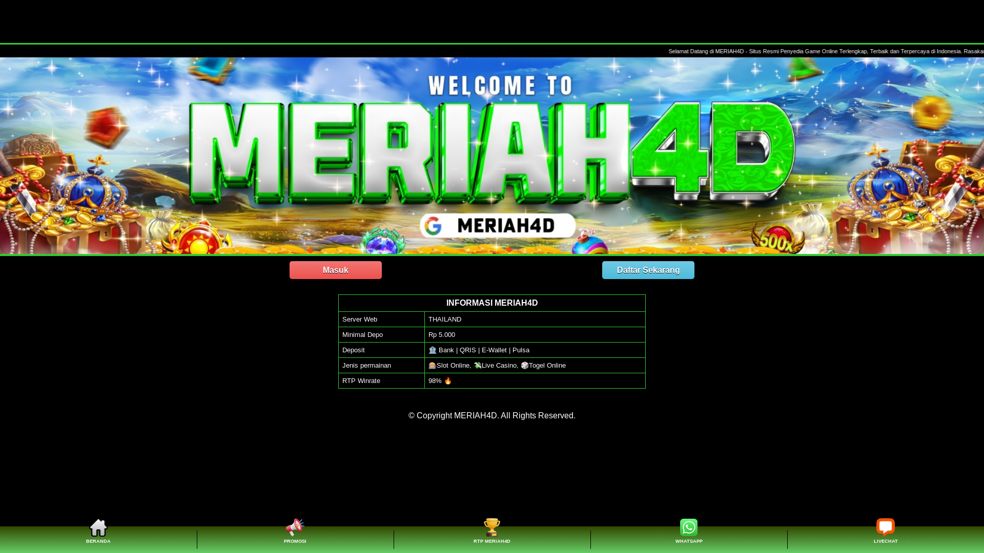 website screenshot of https://meriah4d-sukses.pages.dev/