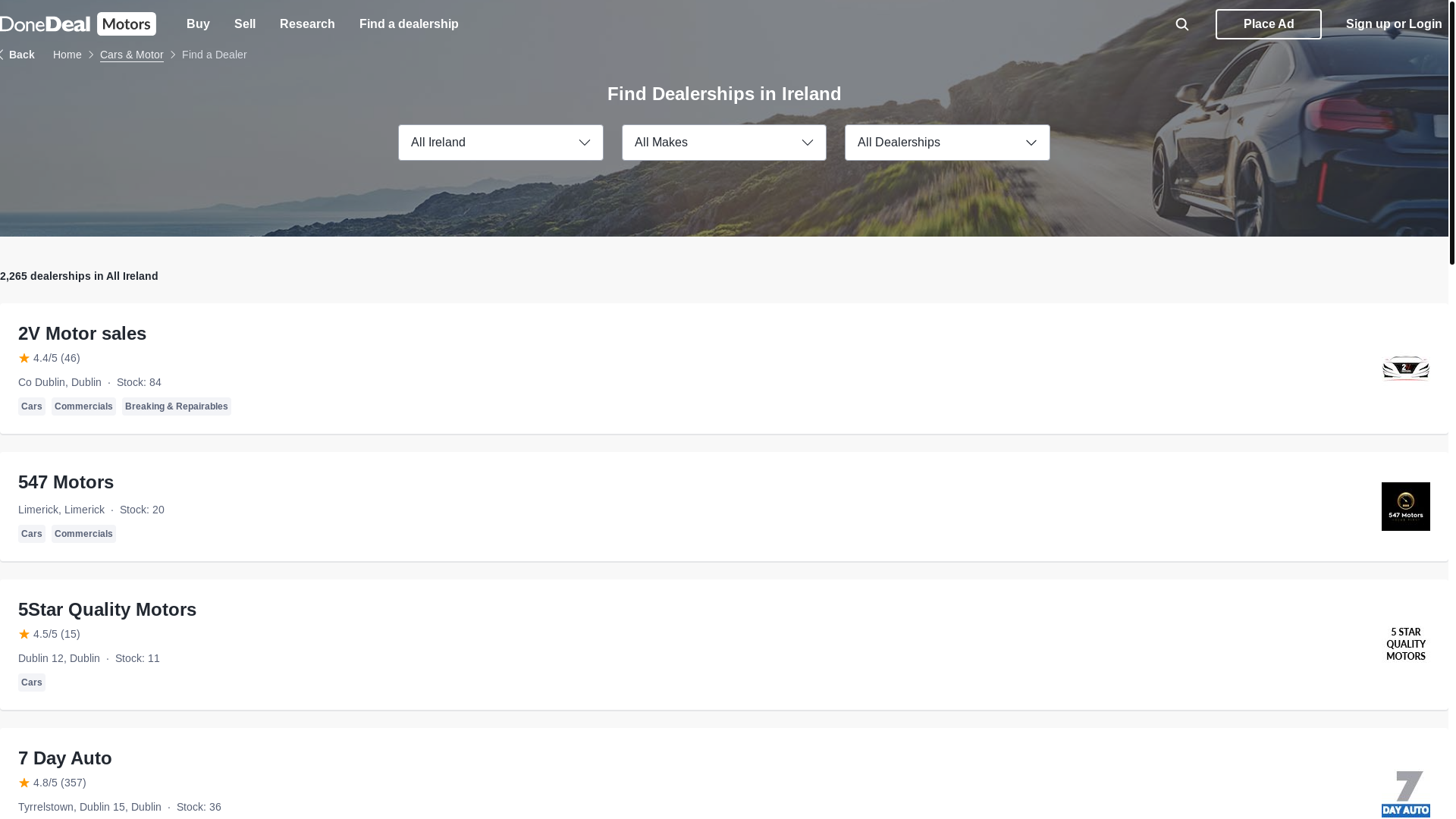 website screenshot of https://adamautosales.ie/