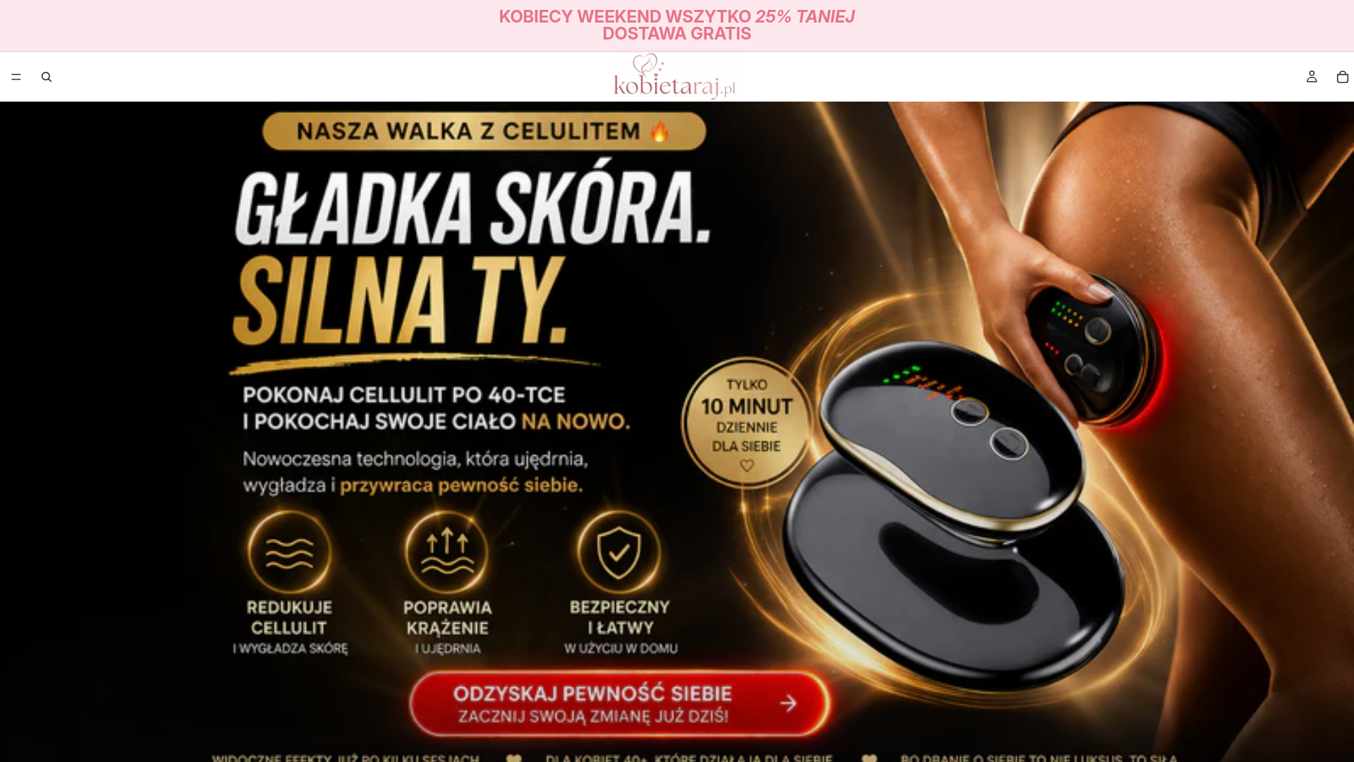 website screenshot of https://kobietaraj.pl