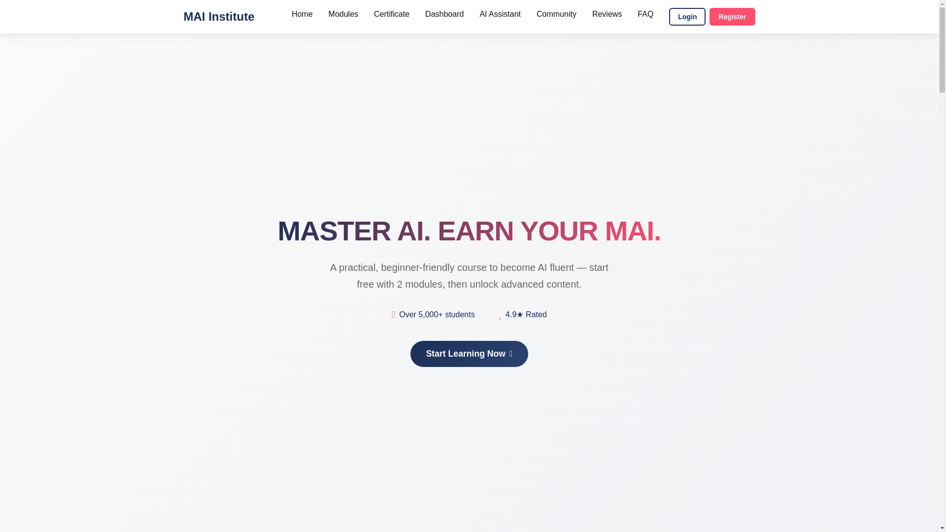 website screenshot of https://master-ai-institute.com/