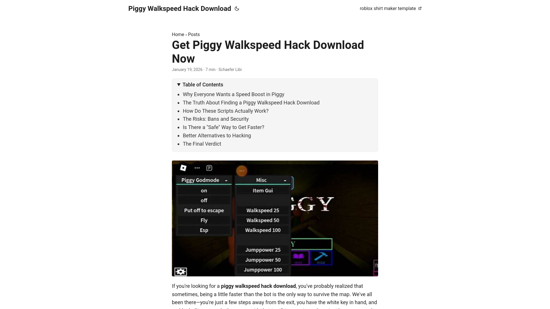 website screenshot of https://piggywalkspeedhackdownload.pages.dev/