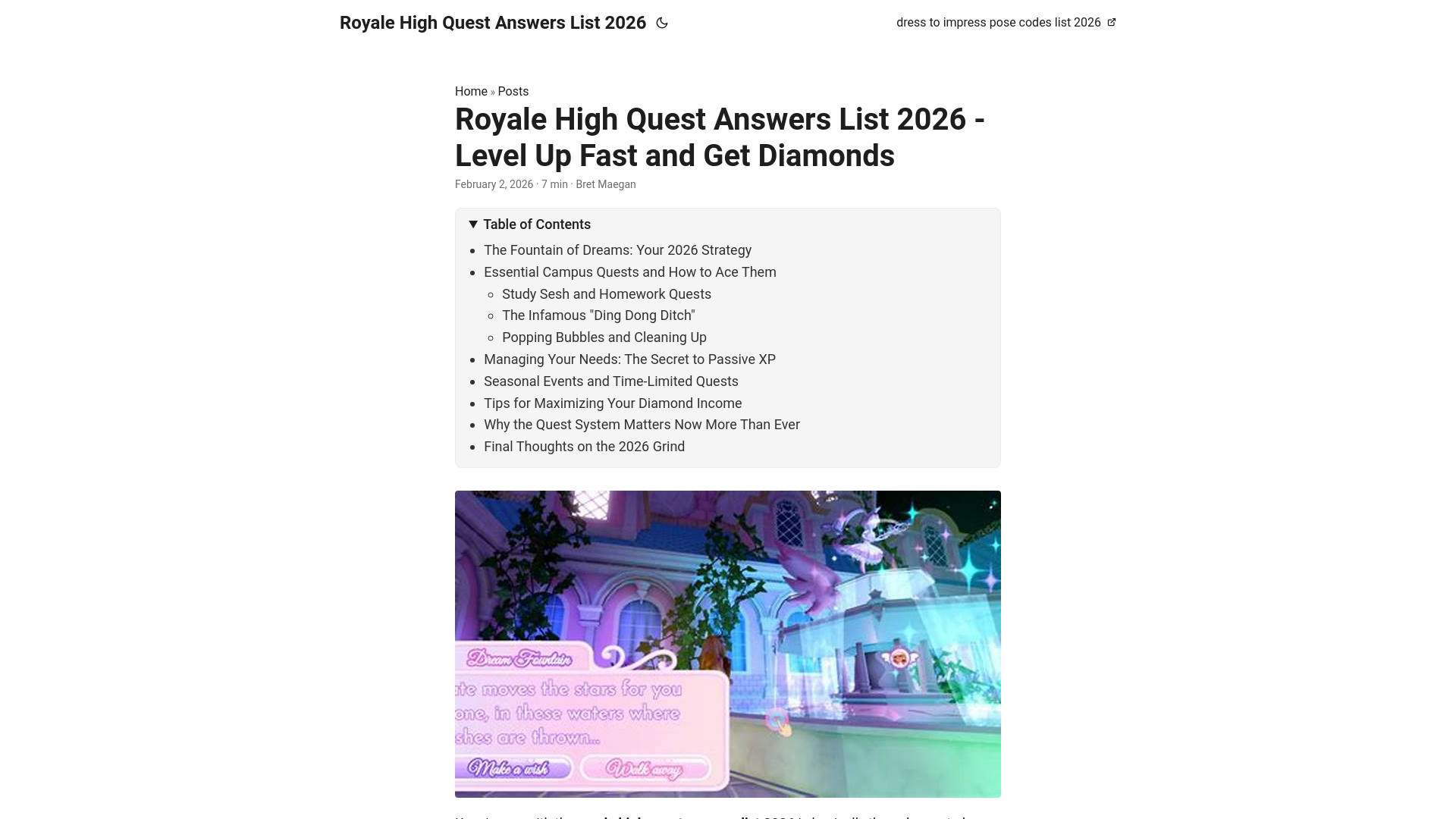 website screenshot of https://royalehighquestanswerslist2026.pages.dev/