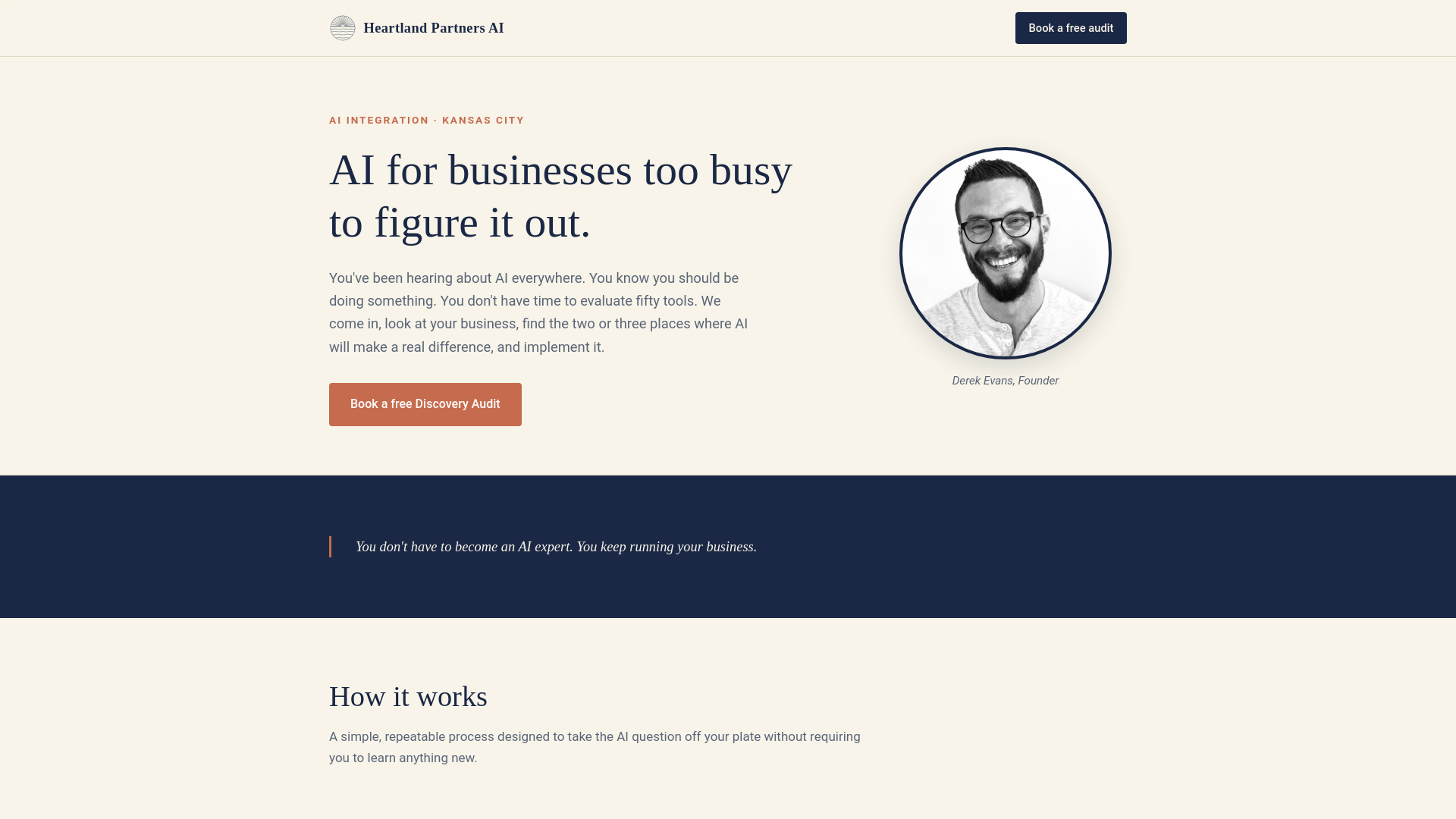 website screenshot of https://heartlandpartners.ai/