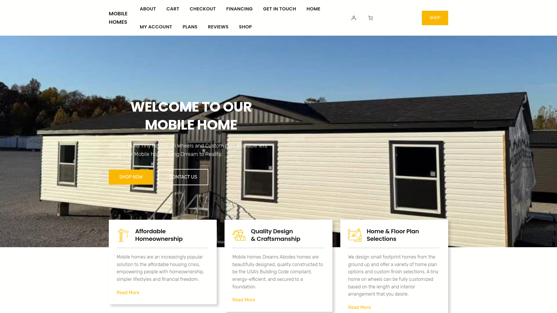 website screenshot of https://cheapmanufacturedmobilehomesforsale.com/