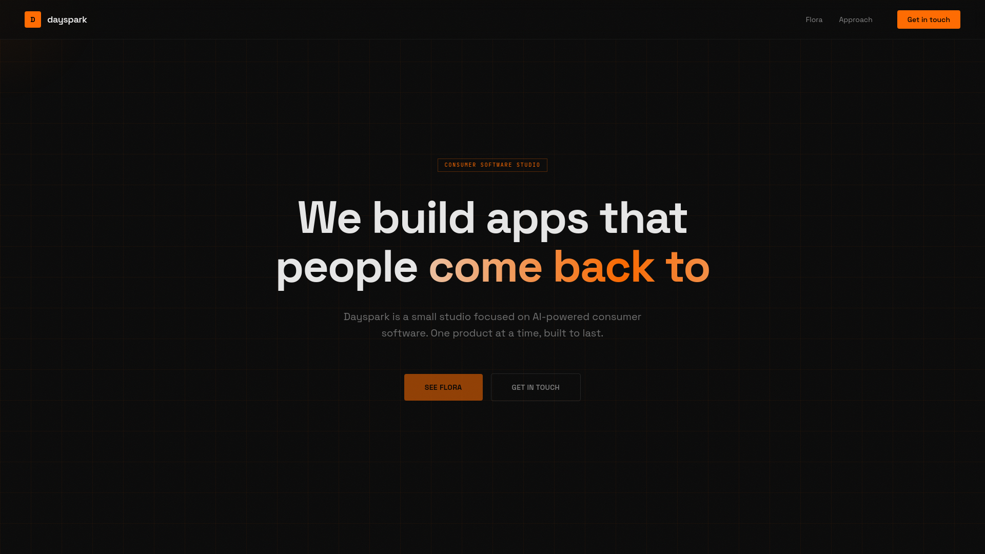 website screenshot of https://dayspark-landing.pages.dev/