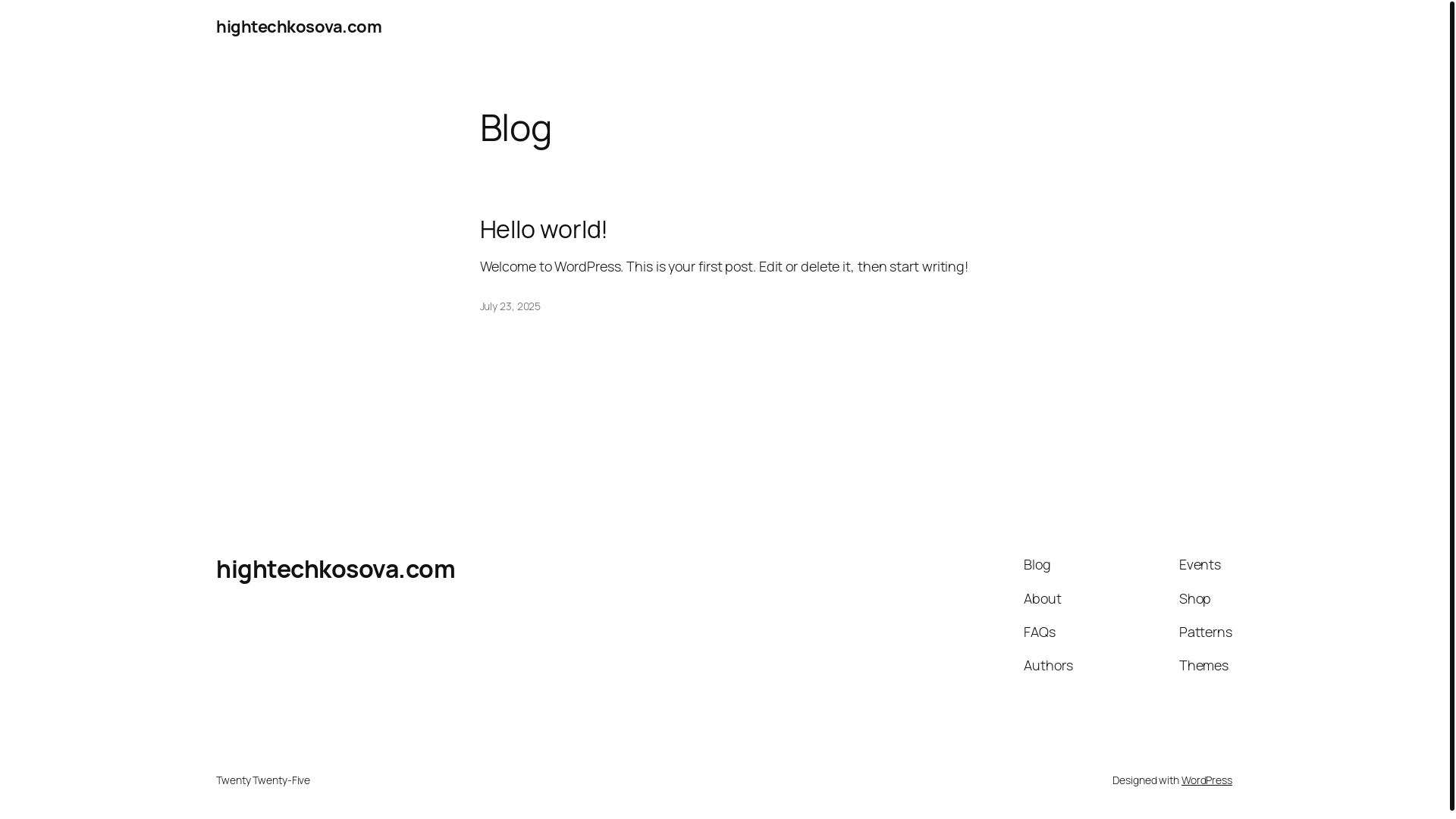 website screenshot of https://hightechkosova.com/