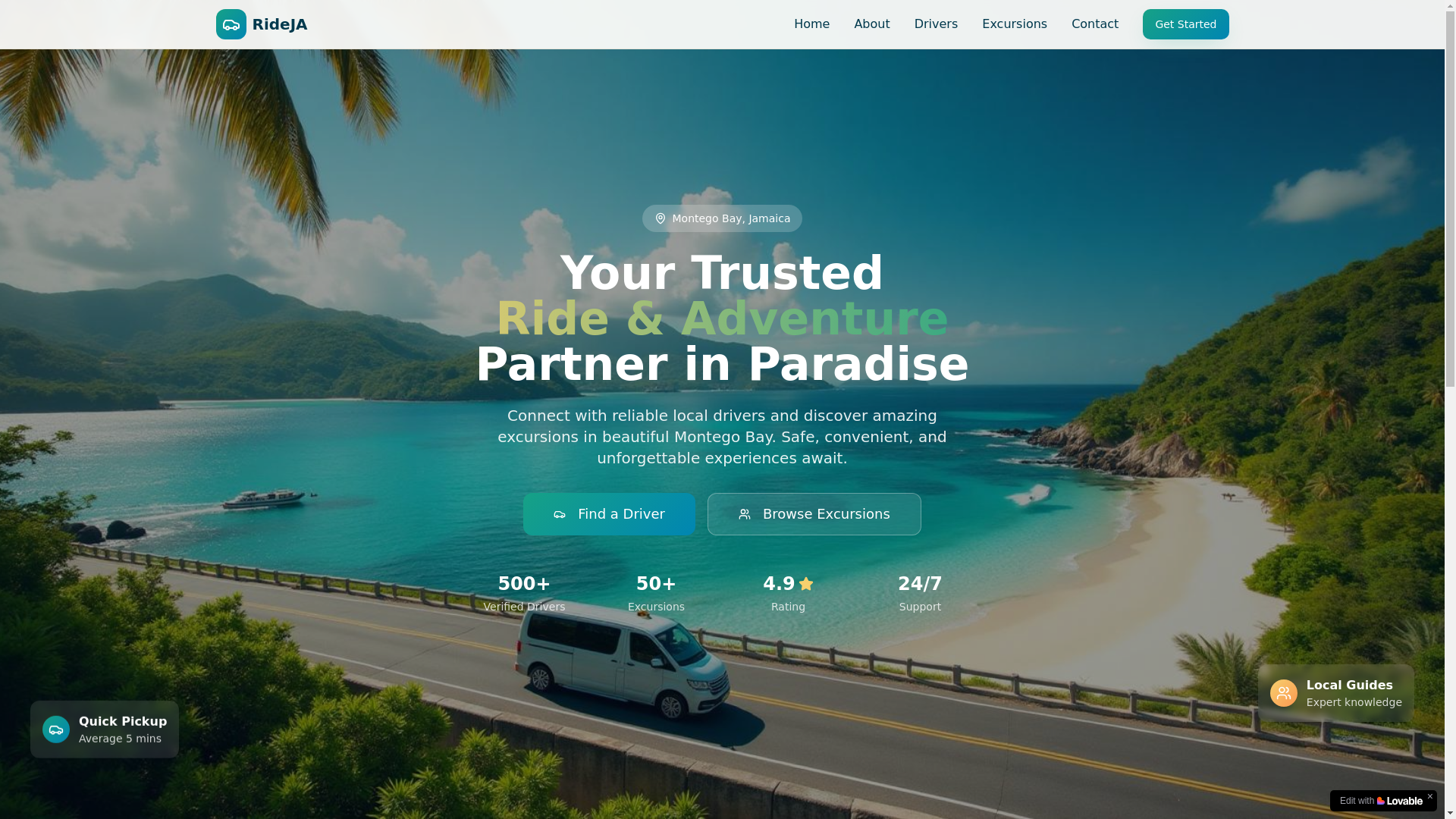website screenshot of https://montegobaytaxi.app/