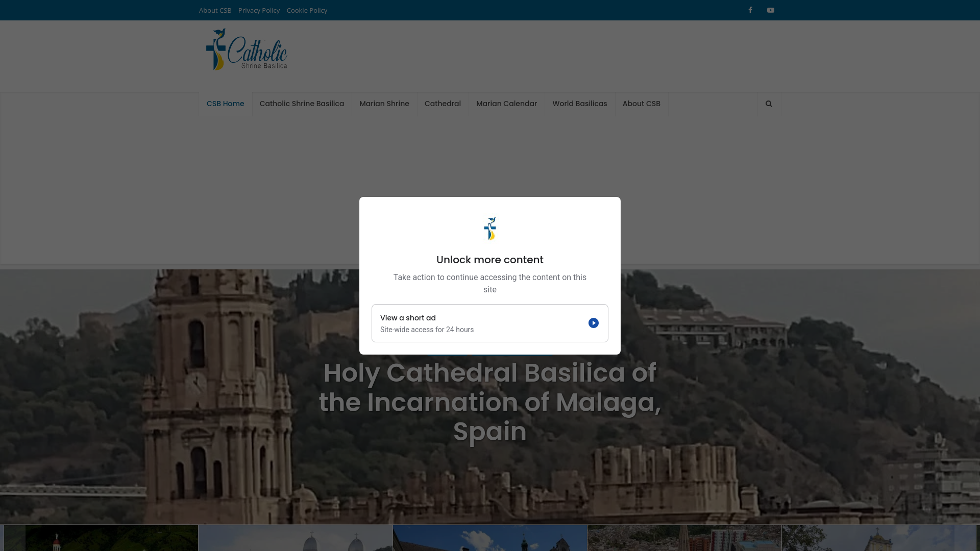 website screenshot of https://catholicshrinebasilica.com/