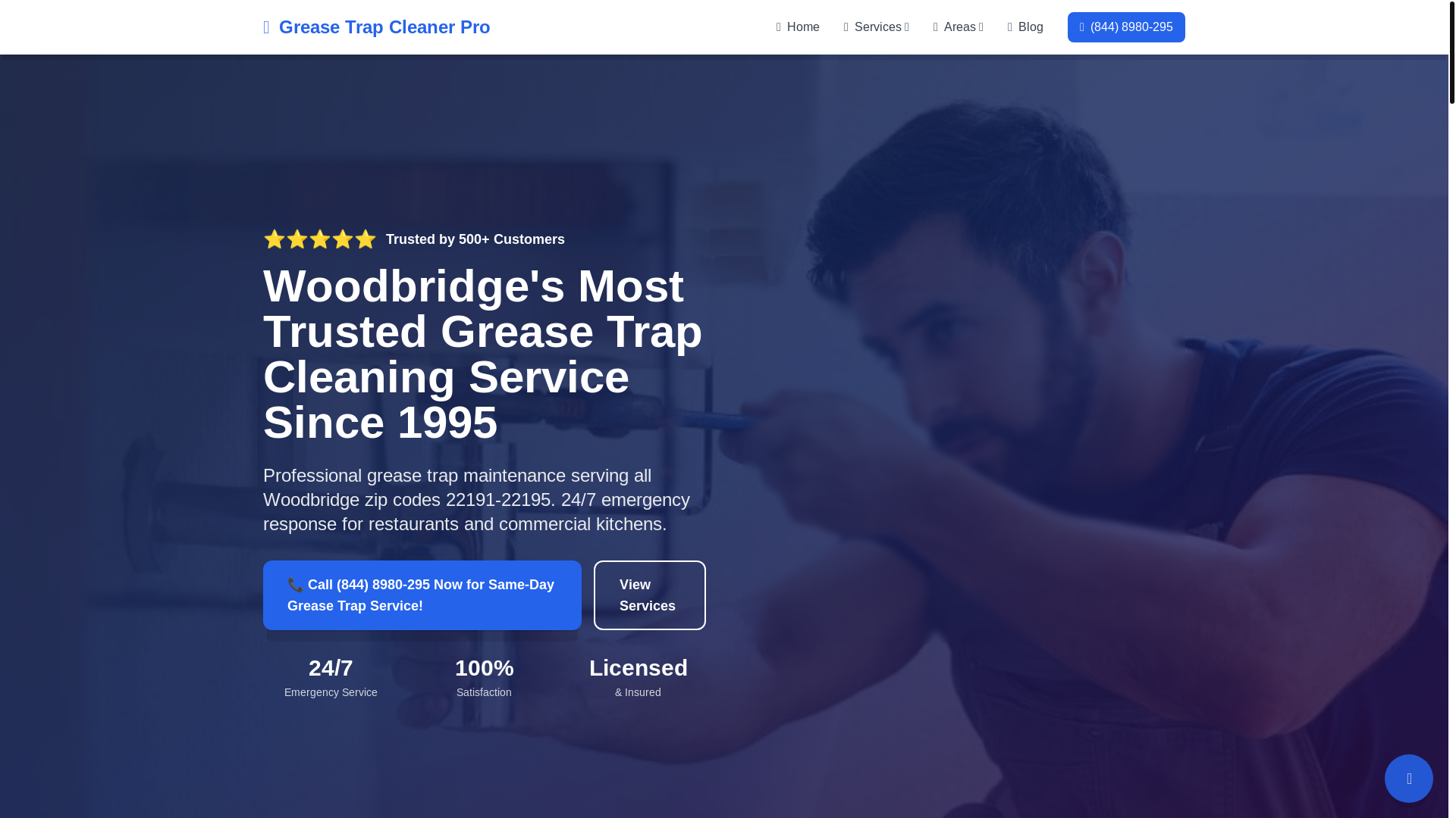 website screenshot of https://greasetrapcleaningwoodbridge.info/
