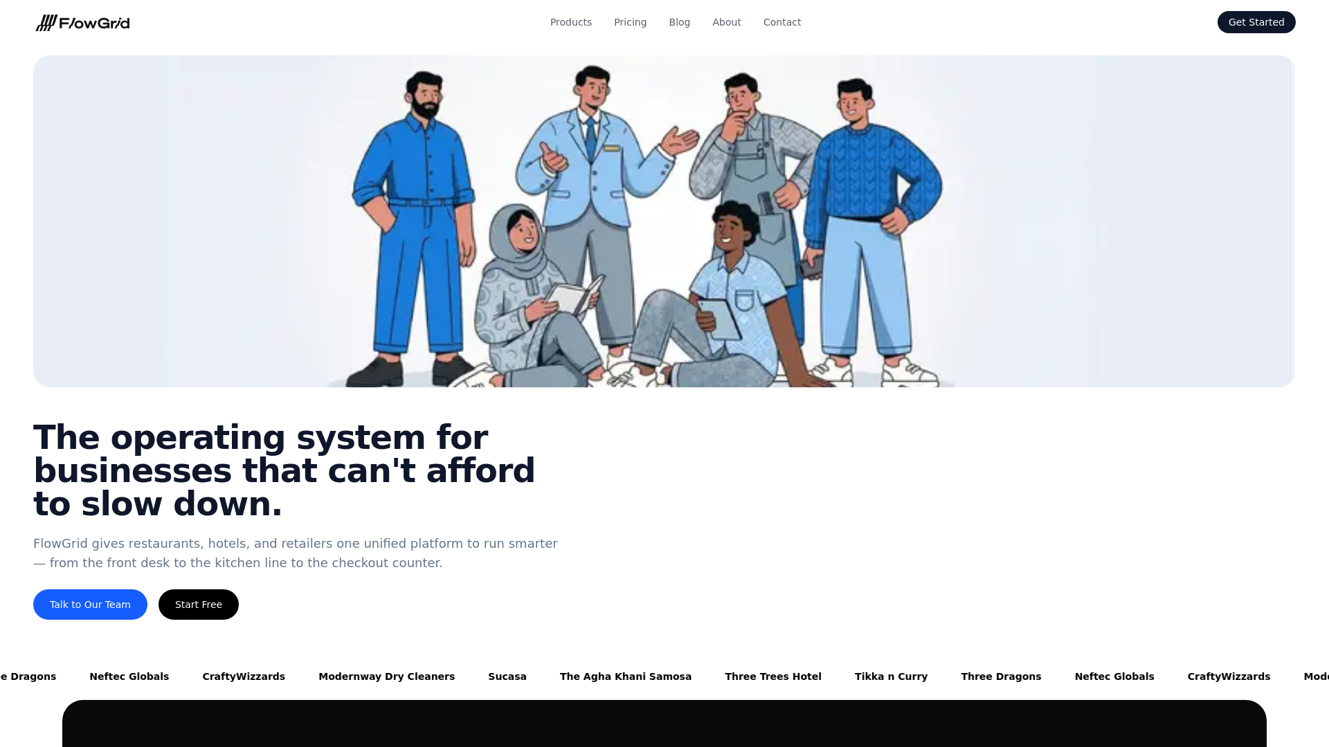 website screenshot of https://flowgridsuite.com