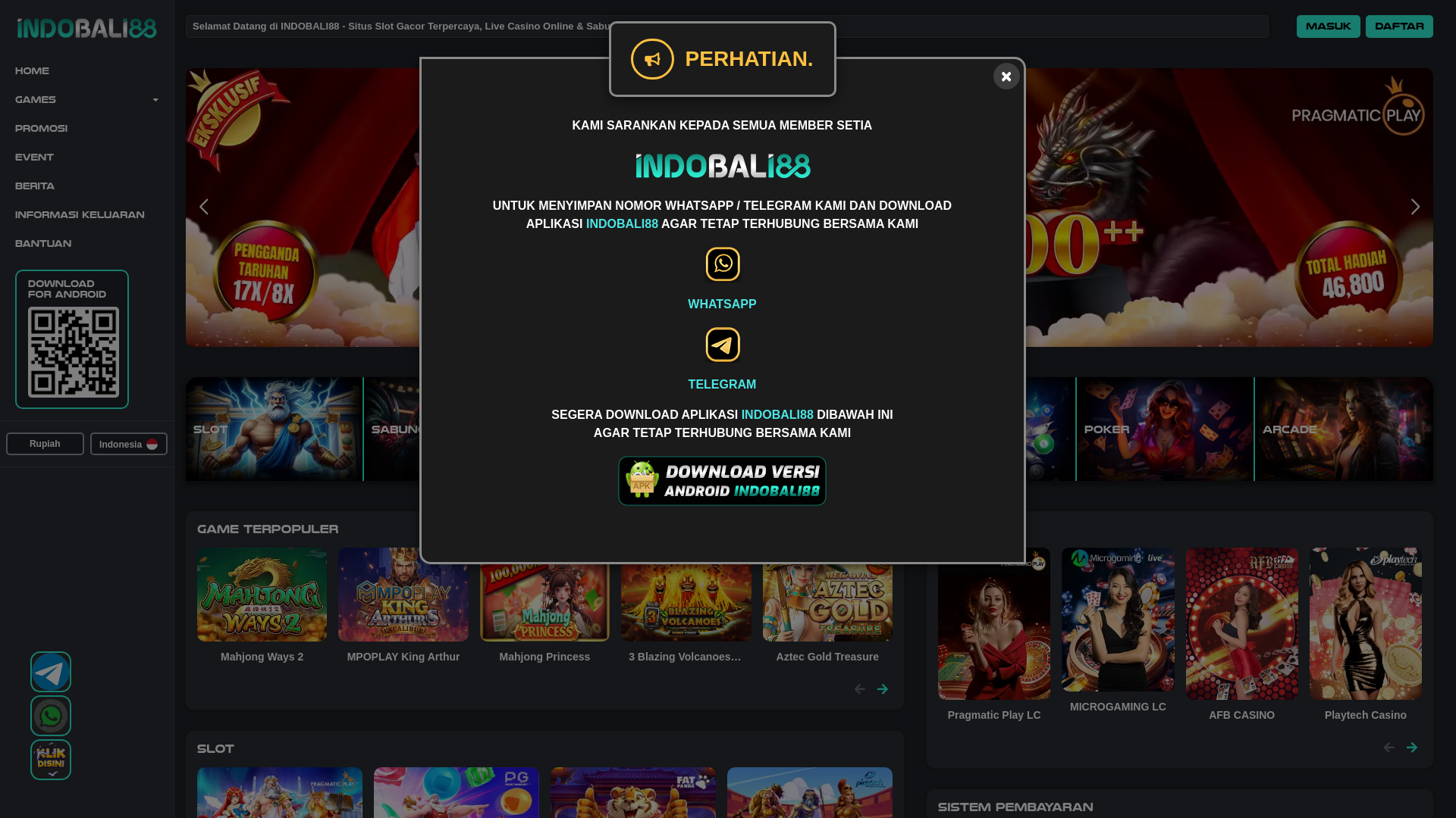 website screenshot of https://jendelamakmur.bond/