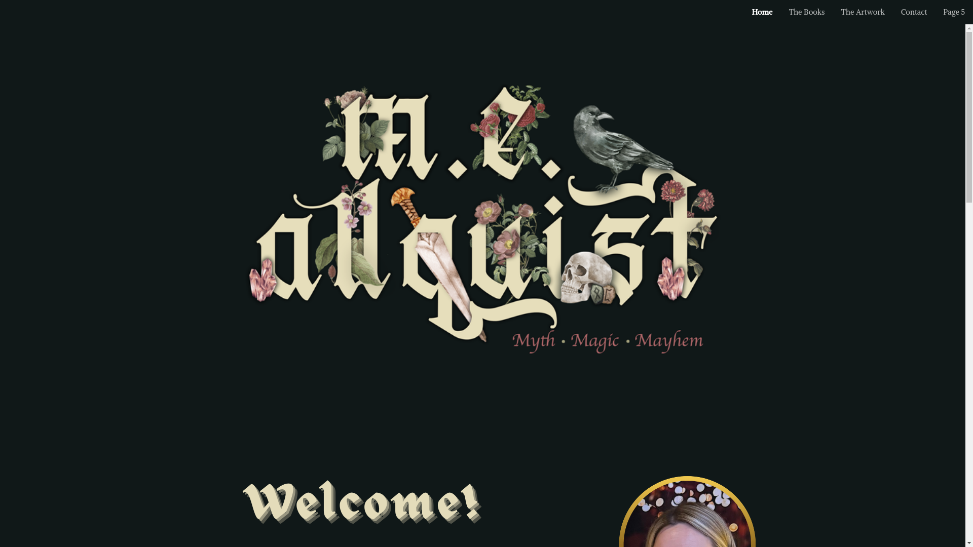 website screenshot of https://authormeallquist.com/