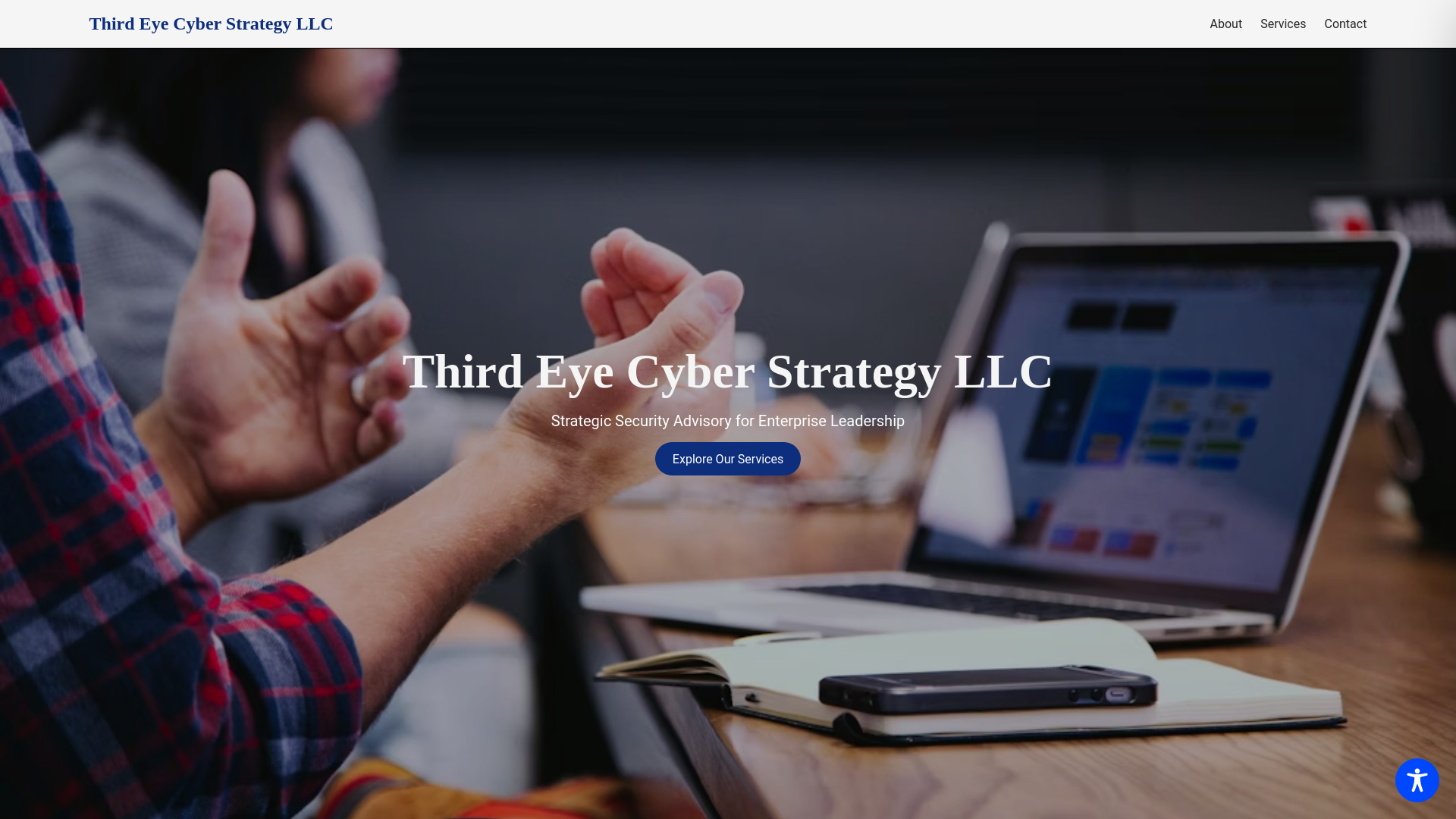 website screenshot of https://thirdeyecyberstrategy.com/