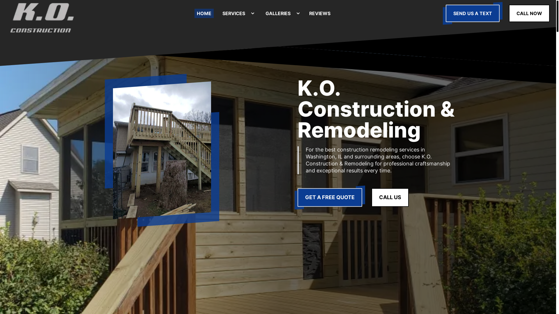 website screenshot of https://koconstructionremodeling.com/