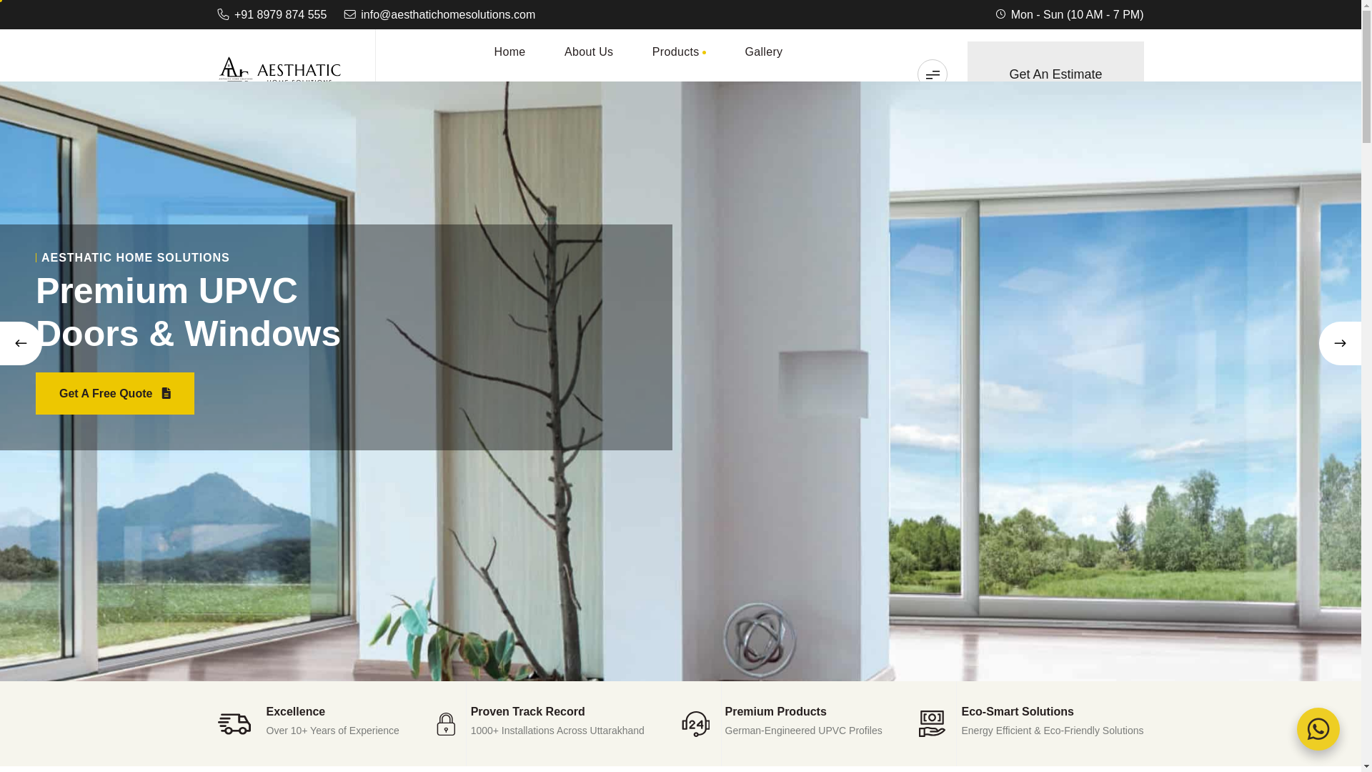 website screenshot of https://aesthatichomesolutions.com/