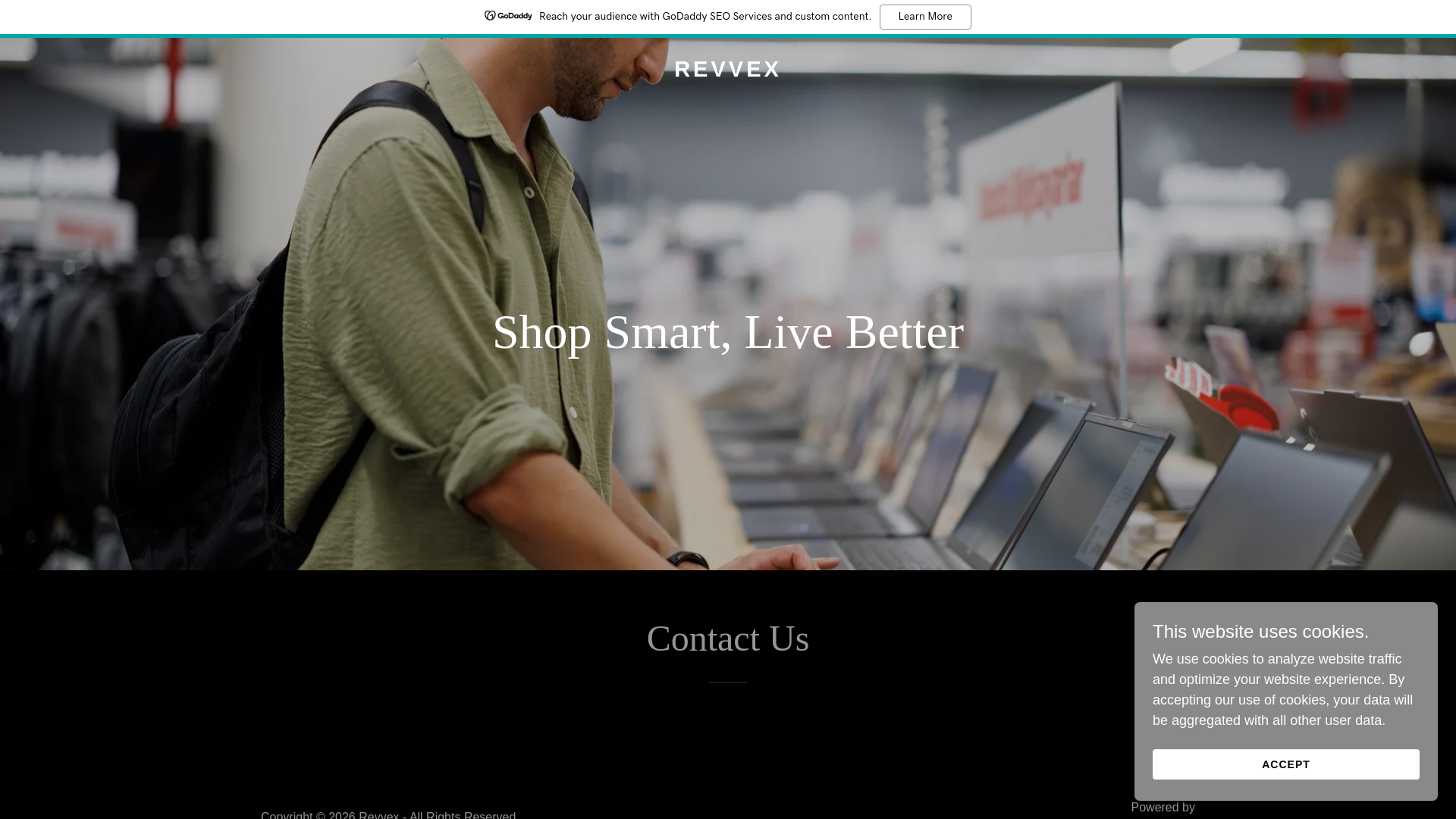 website screenshot of https://revvex.in/