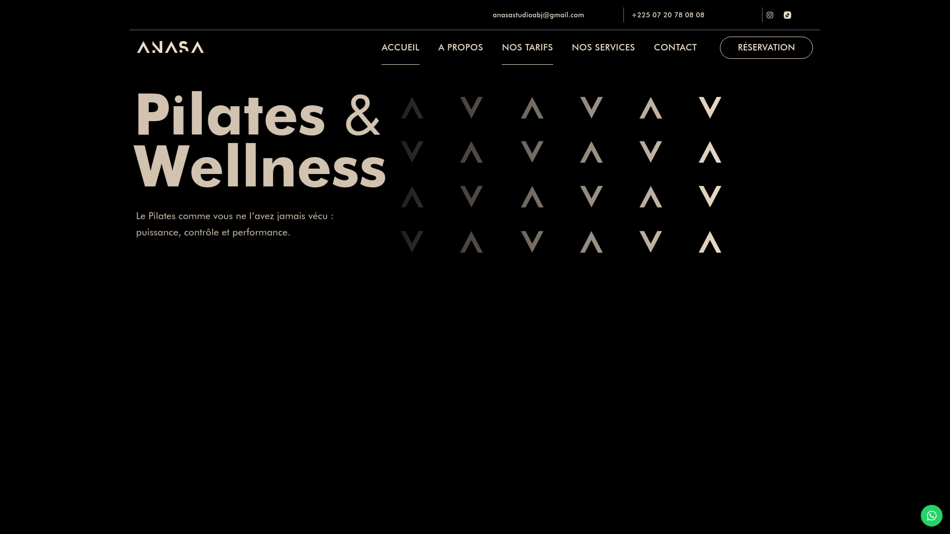 website screenshot of https://wellnessbyanasa.com/