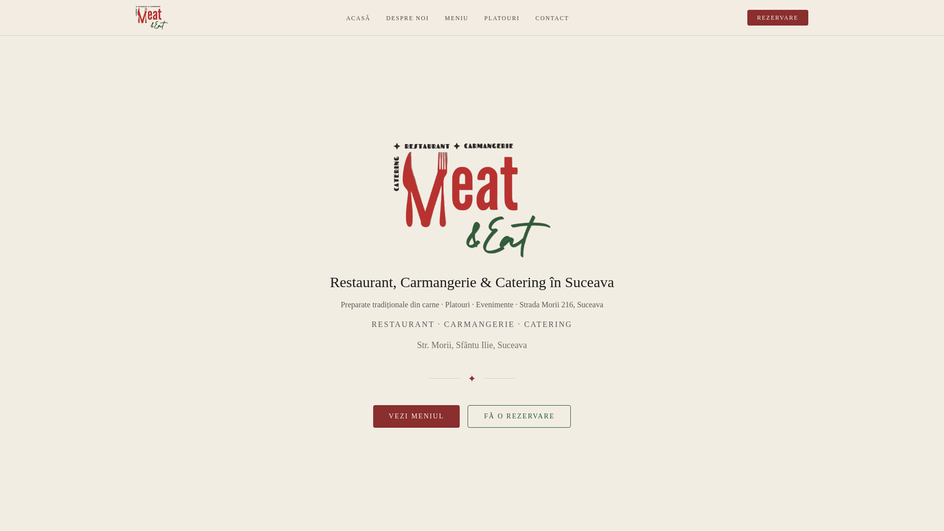 website screenshot of https://meatandeat.ro/