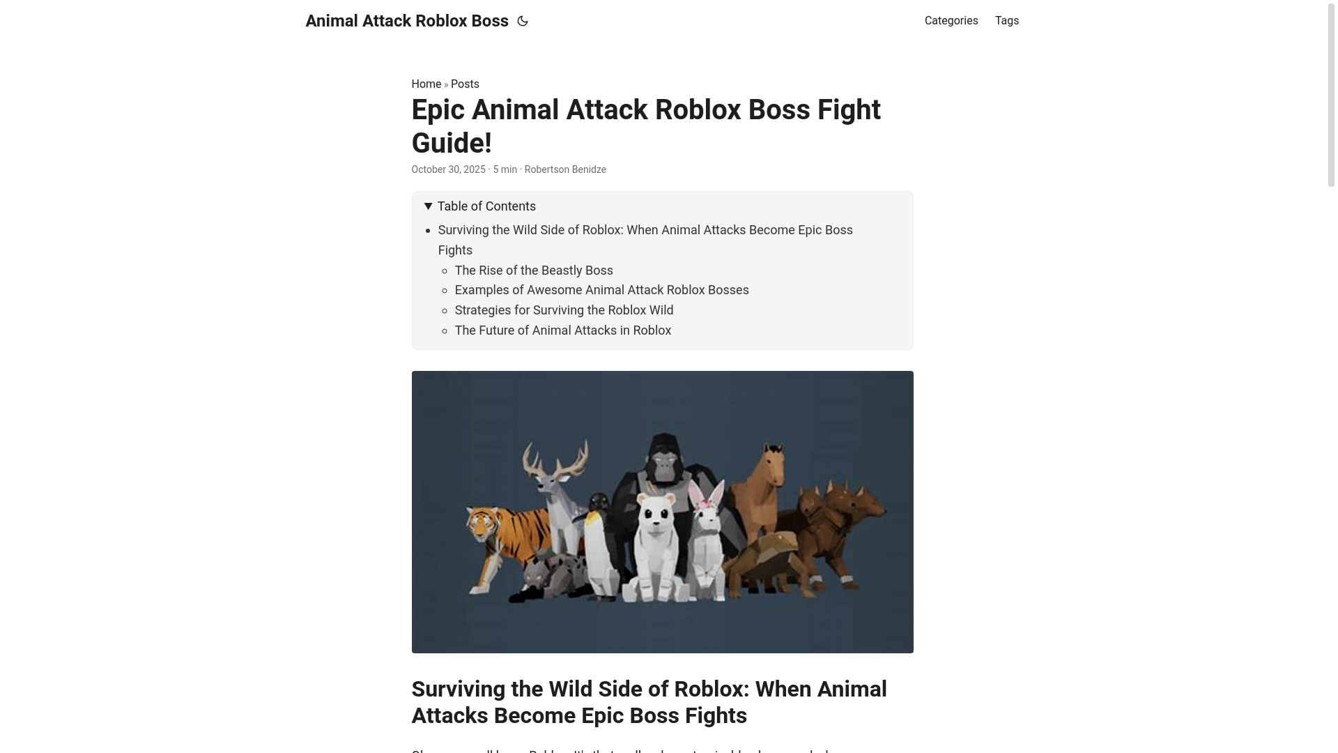 website screenshot of https://animal-attack-roblox-boss.pages.dev/