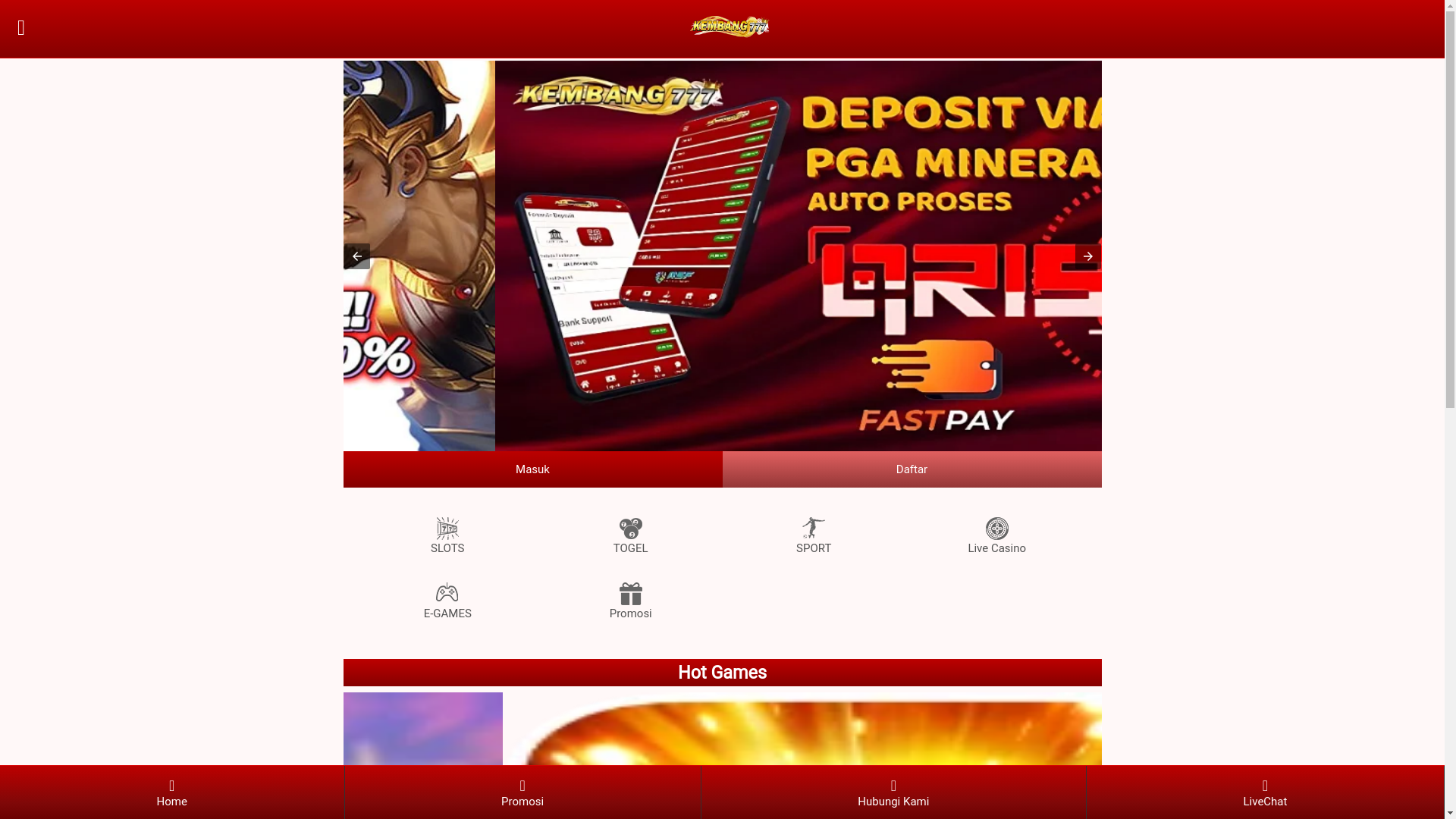 website screenshot of https://kembang777amp16.site/