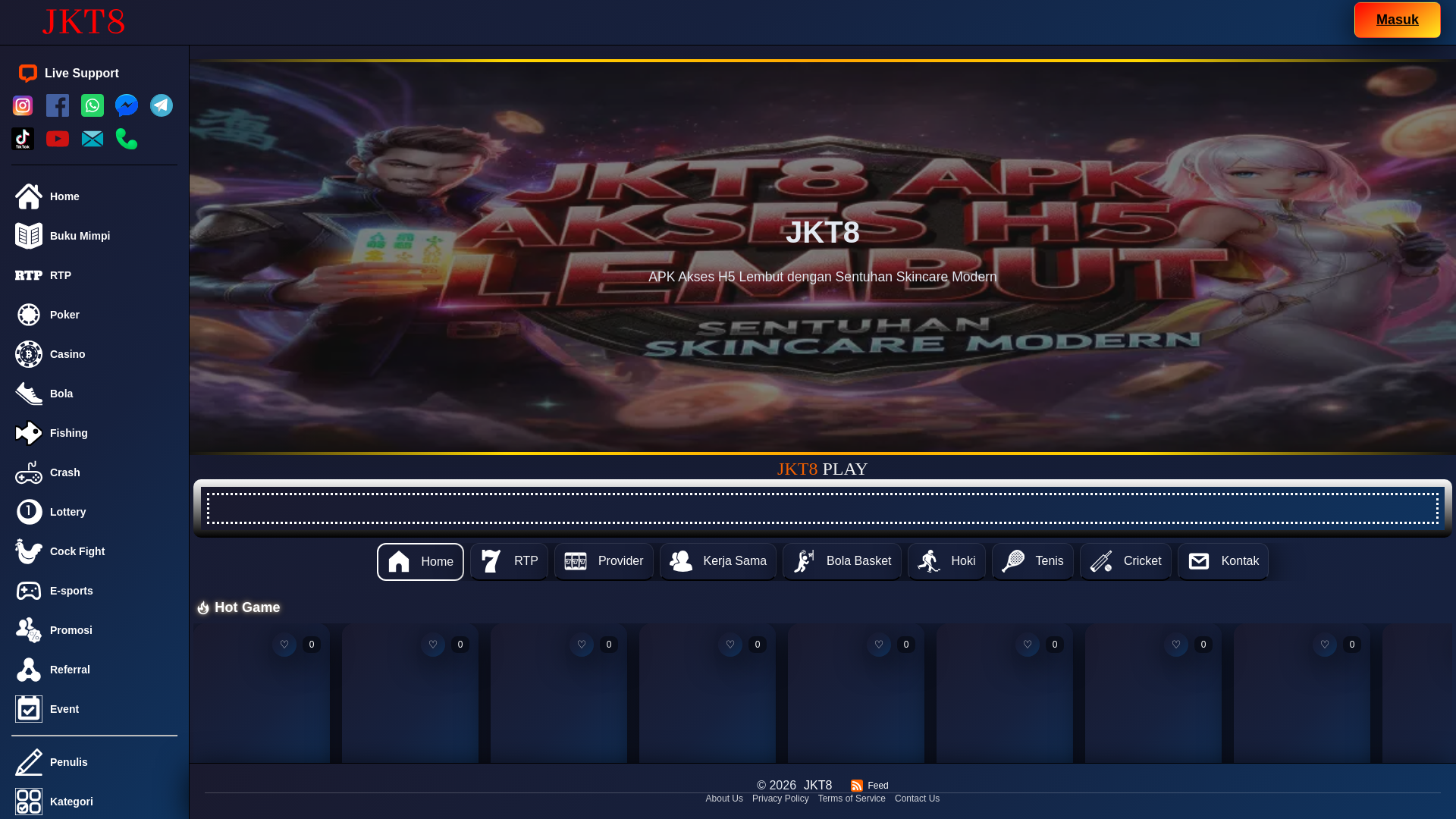 website screenshot of https://jkt8slot.org/