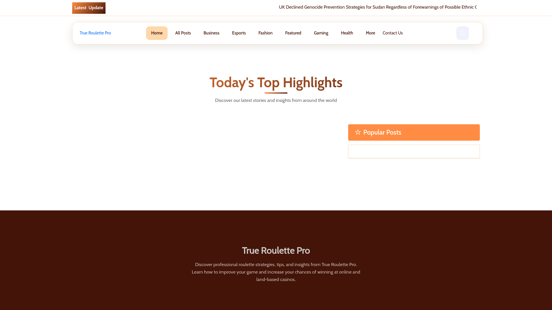 website screenshot of https://trueroulettepro.nl