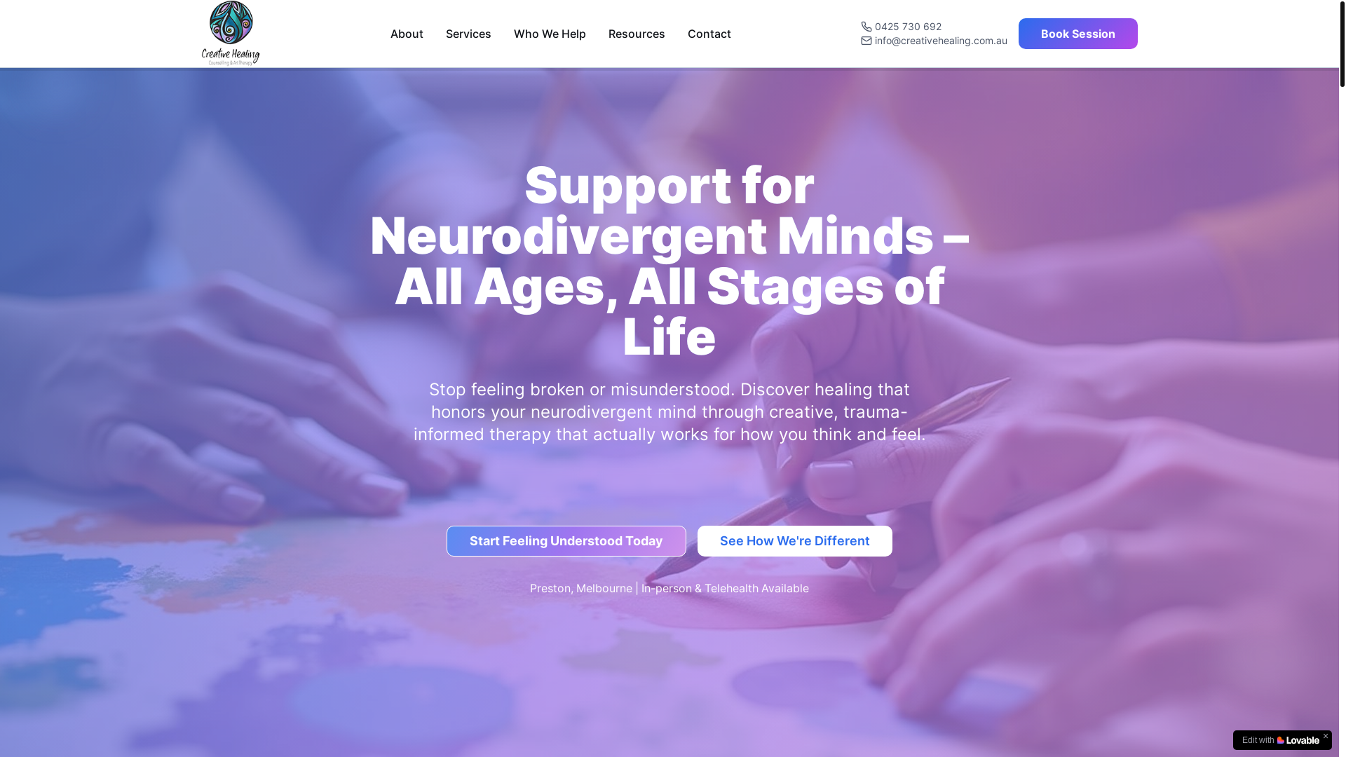 website screenshot of https://arthealing.site/