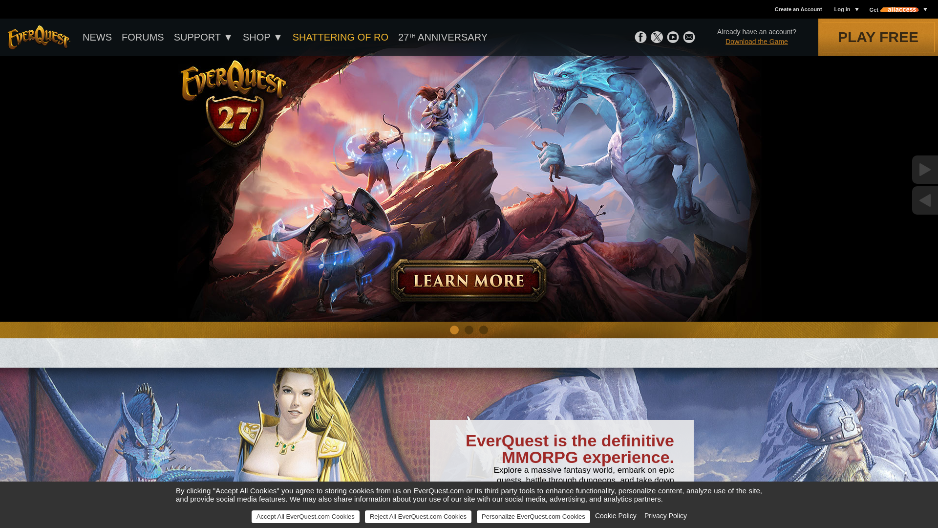website screenshot of http://everquest.com/