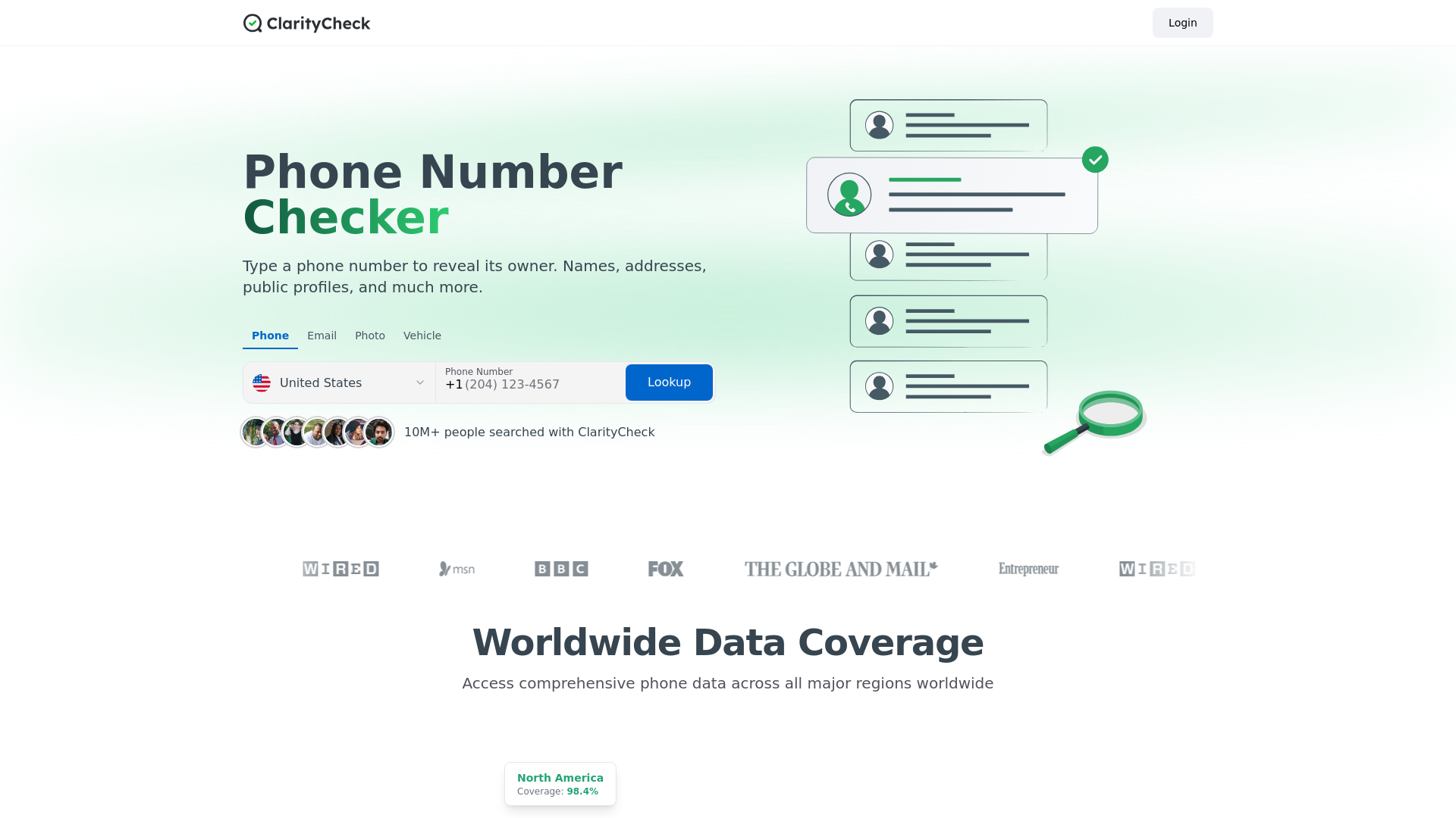 website screenshot of https://claritycheck.com/