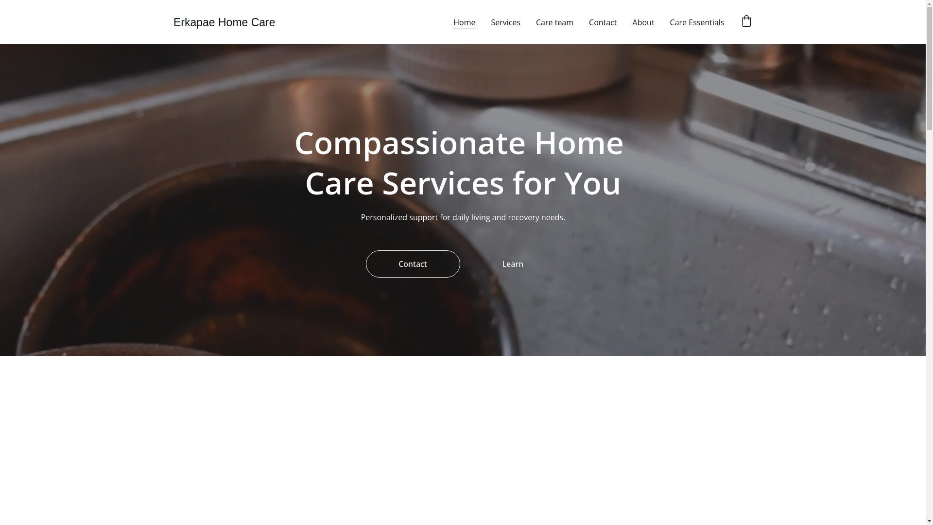website screenshot of https://erkhomecare.com/