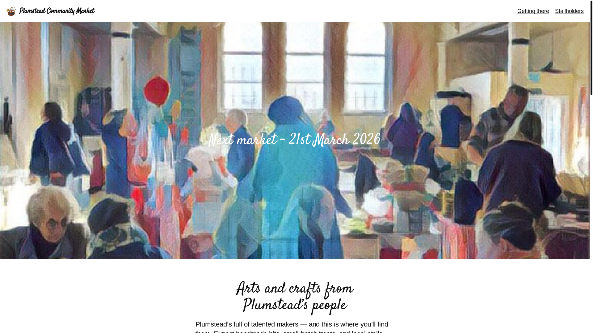 website screenshot of https://plumsteadcommunitymarket.co.uk/