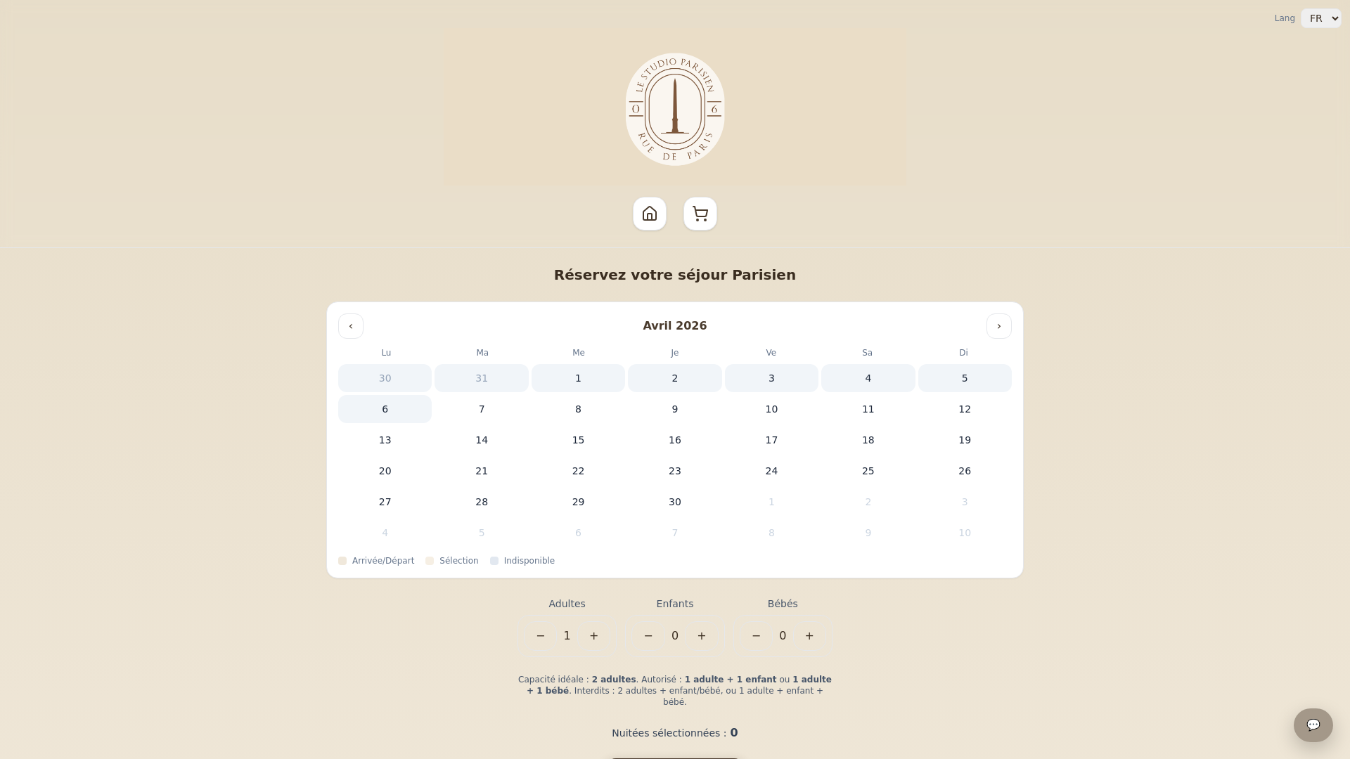 website screenshot of https://lestudioparisien.fr
