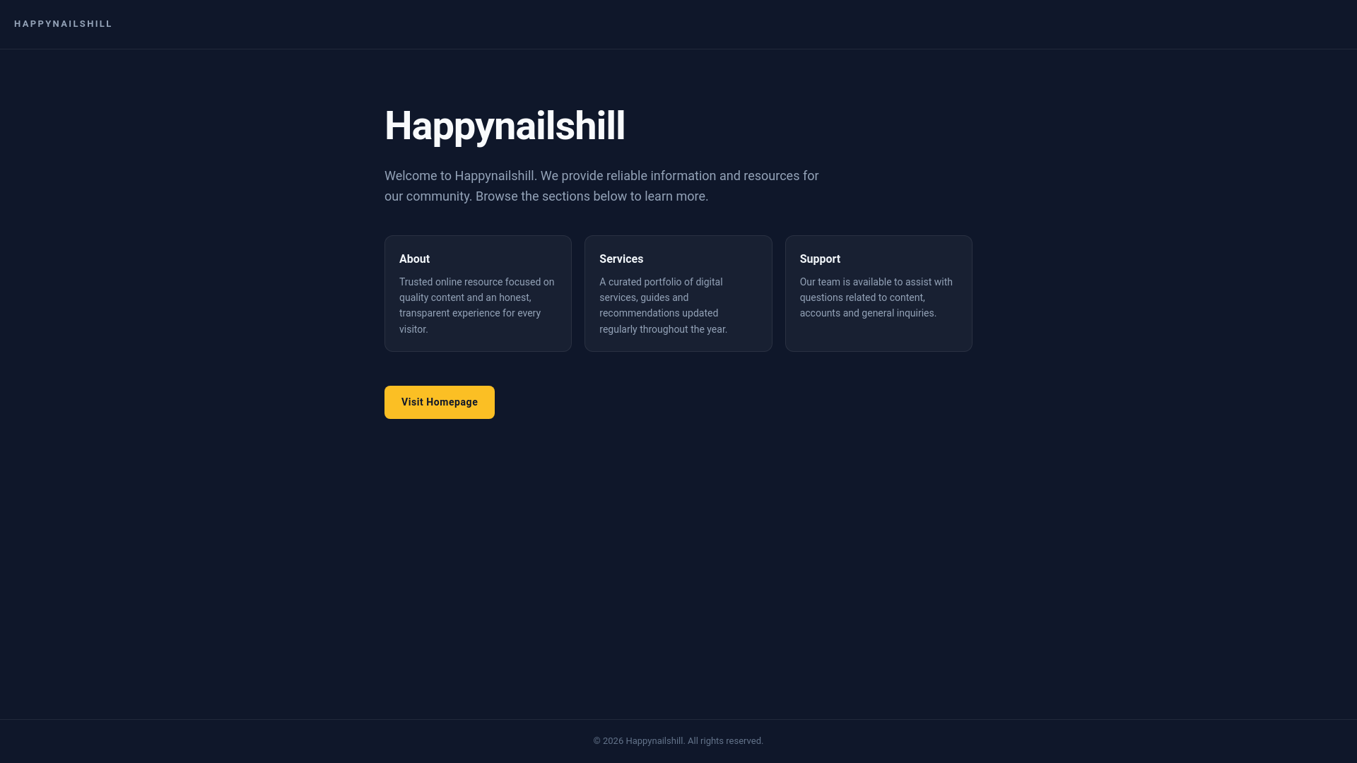 website screenshot of https://happynailshill.com/