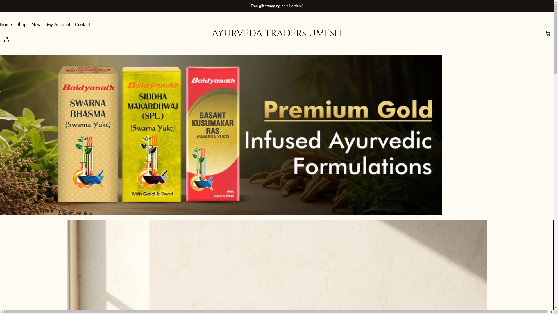 website screenshot of https://ayurvedatradersumesh.com/