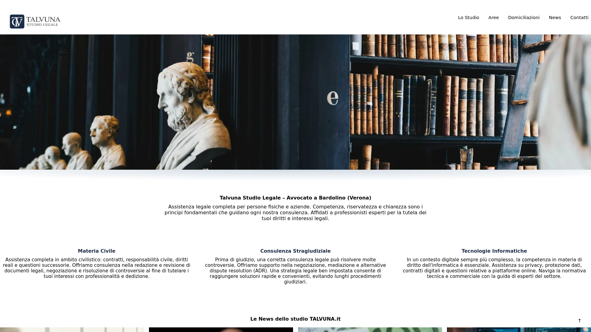 website screenshot of https://talvuna.it/